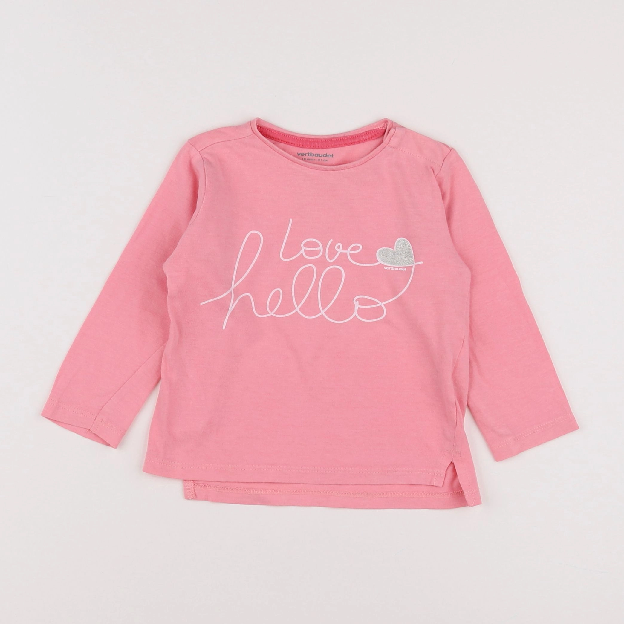 Vertbaudet - tee-shirt rose - 18 mois