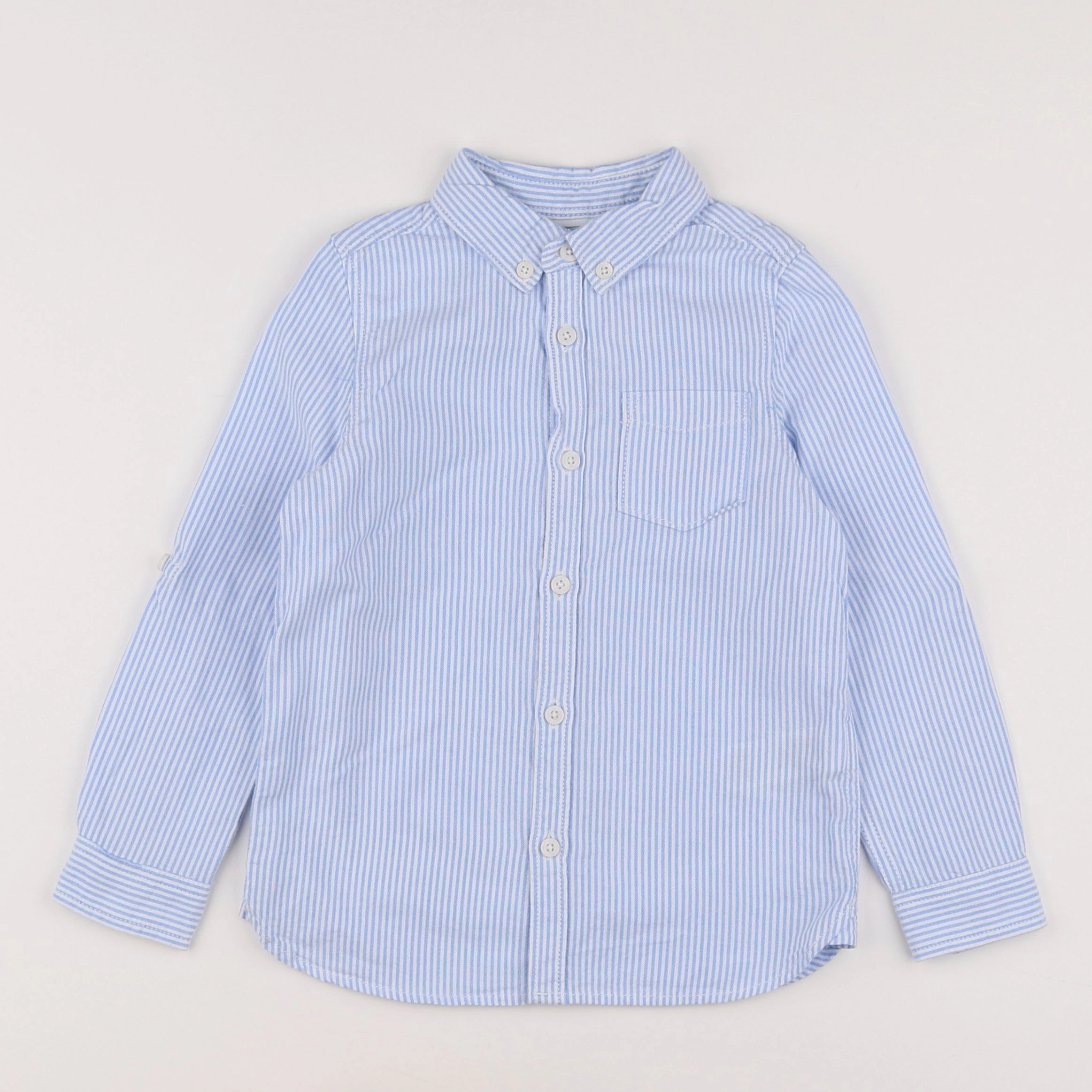 Marks & Spencer  - chemise blanc, bleu - 3/4 ans