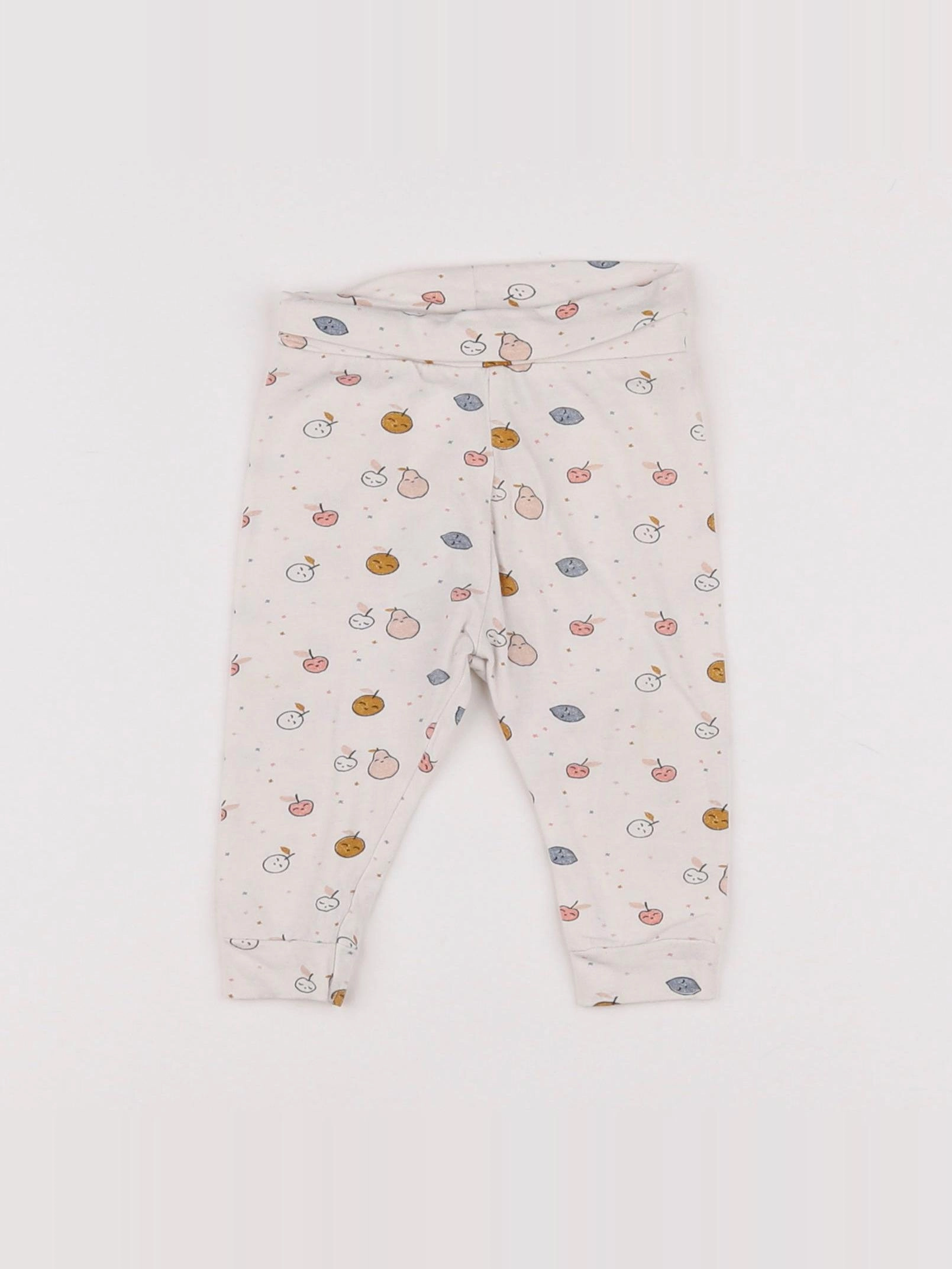 Vertbaudet - legging beige, orange - 3 mois