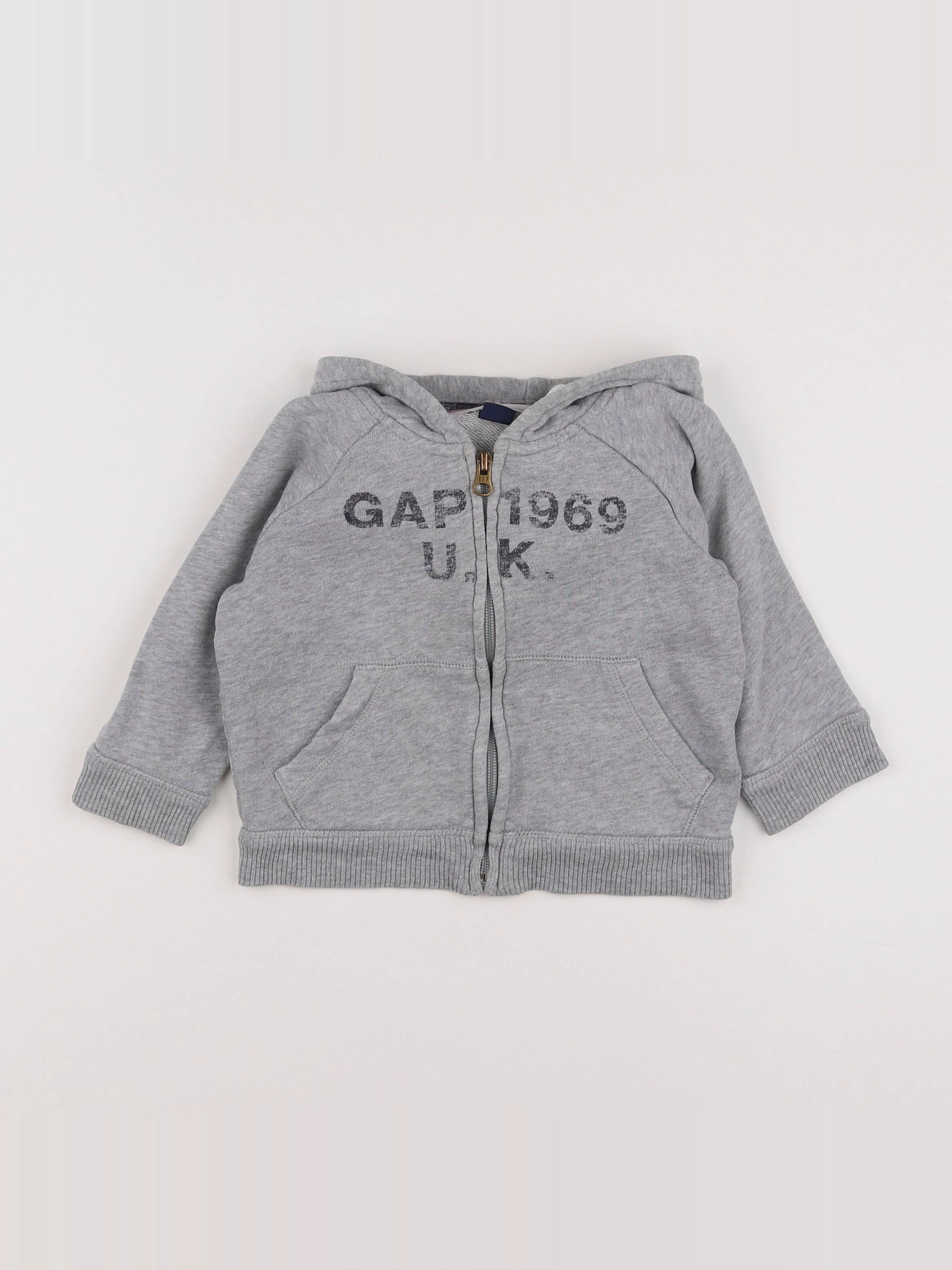 GAP - sweat gris - 12/18 mois