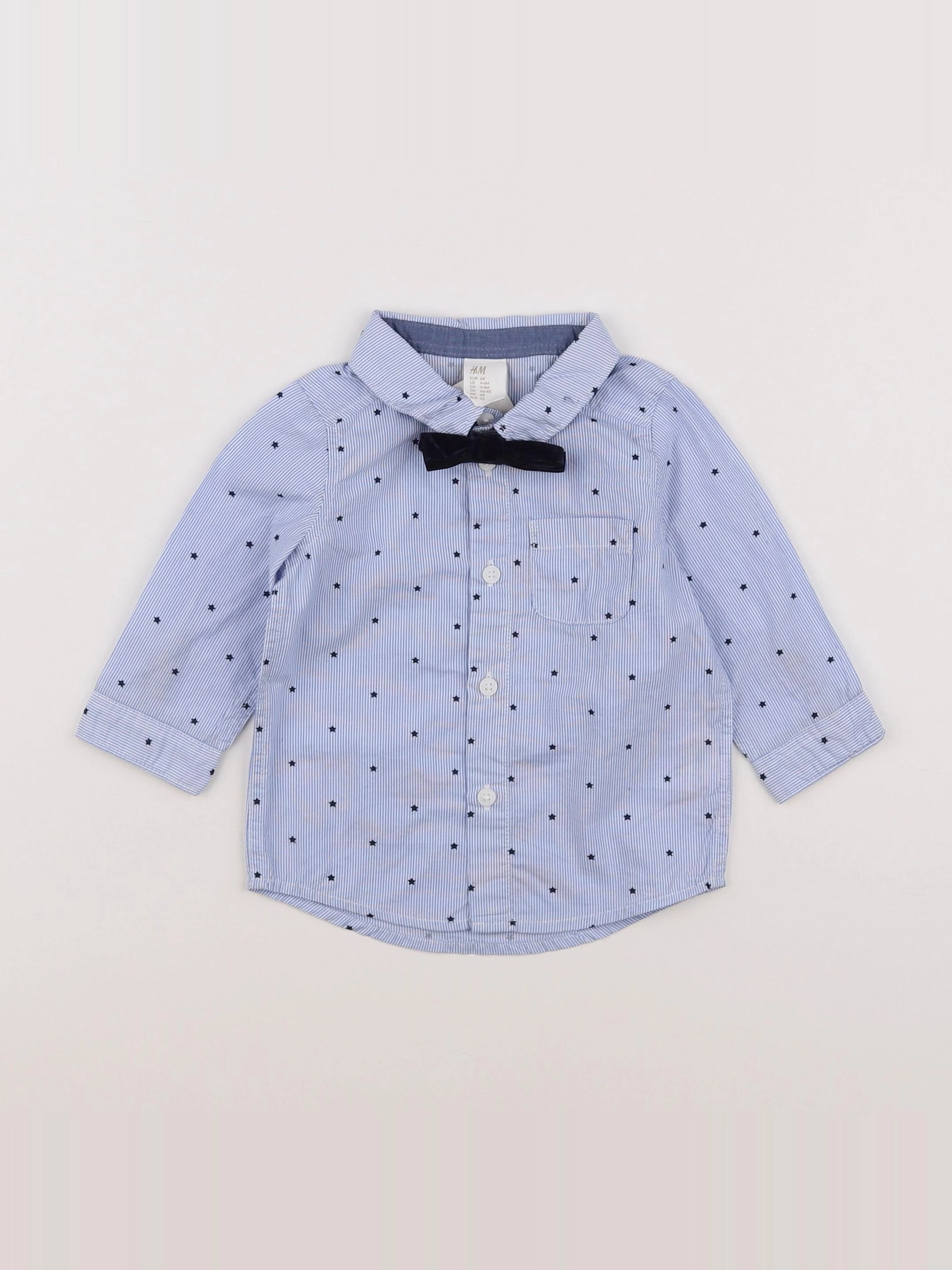 H&M - chemise bleu - 3/6 mois