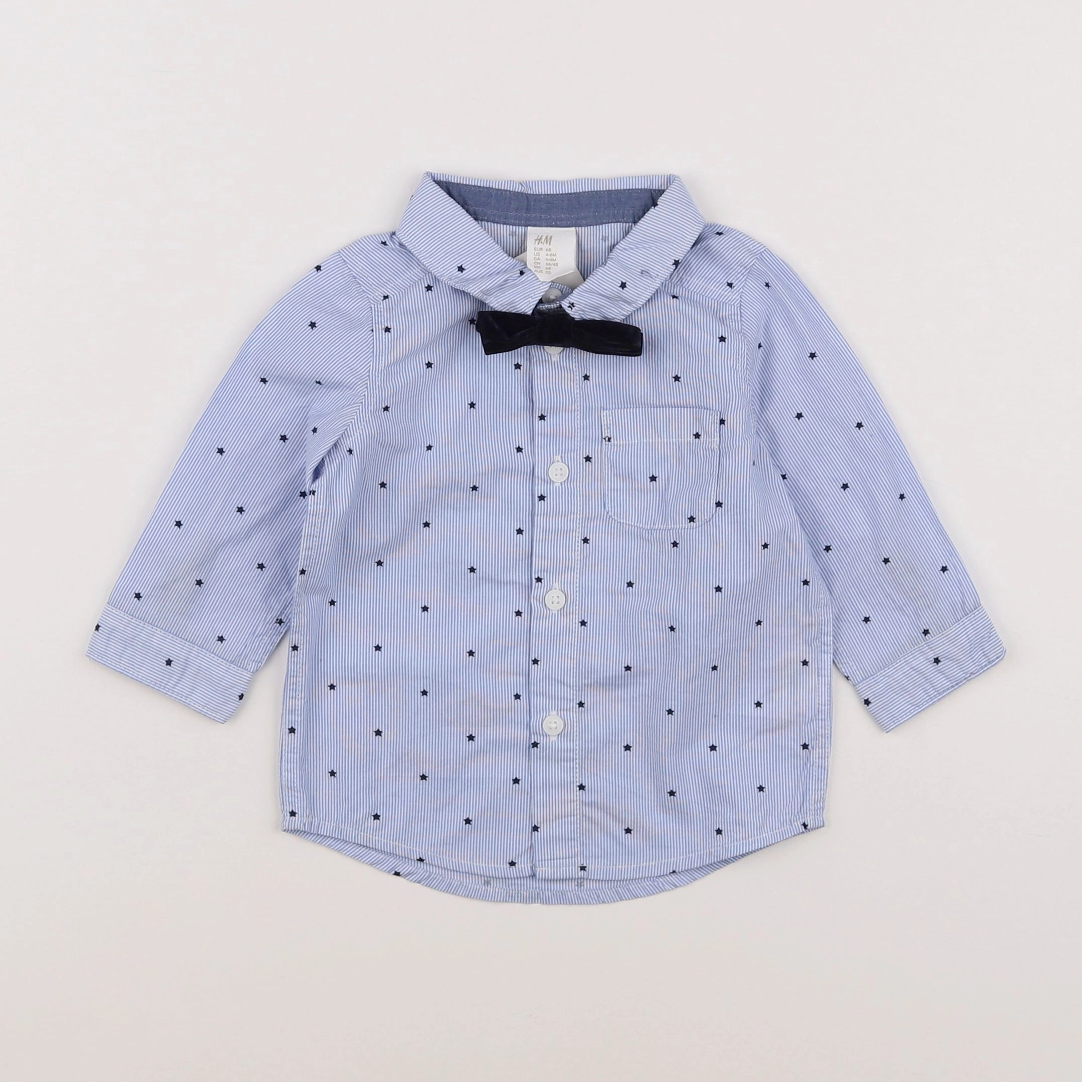H&M - chemise bleu - 3/6 mois
