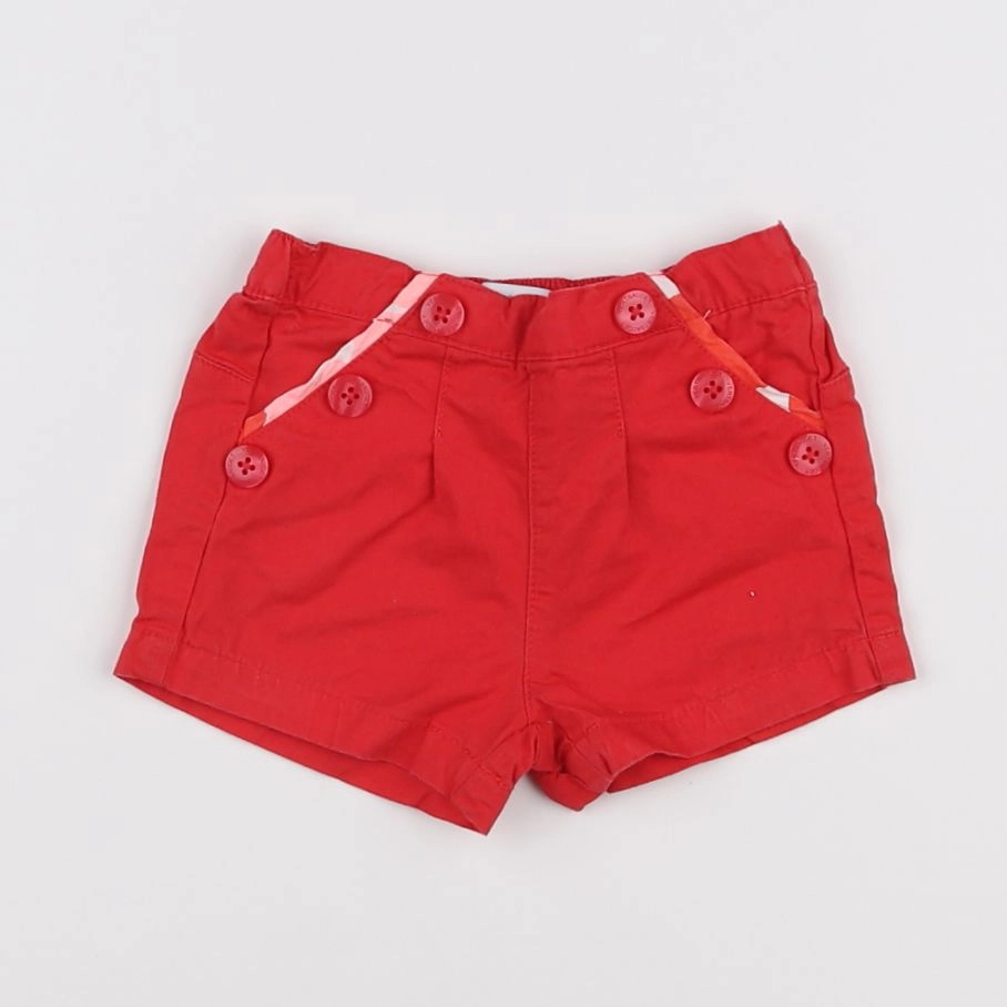 Vertbaudet - short rouge - 6 mois