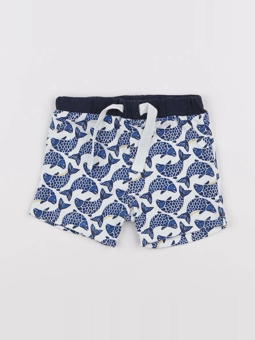 Petit Bateau - short bleu - 6 mois