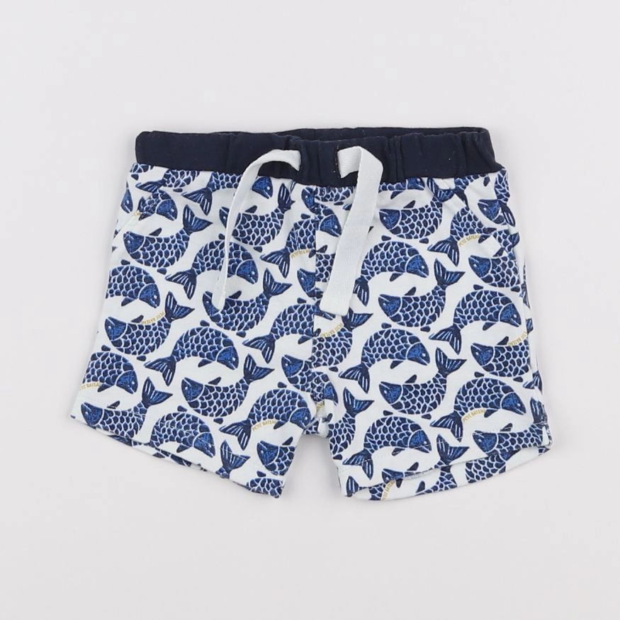 Petit Bateau - short bleu - 6 mois