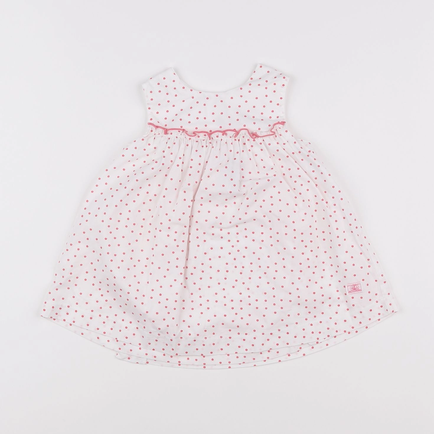 Petit Bateau - robe blanc - 12 mois