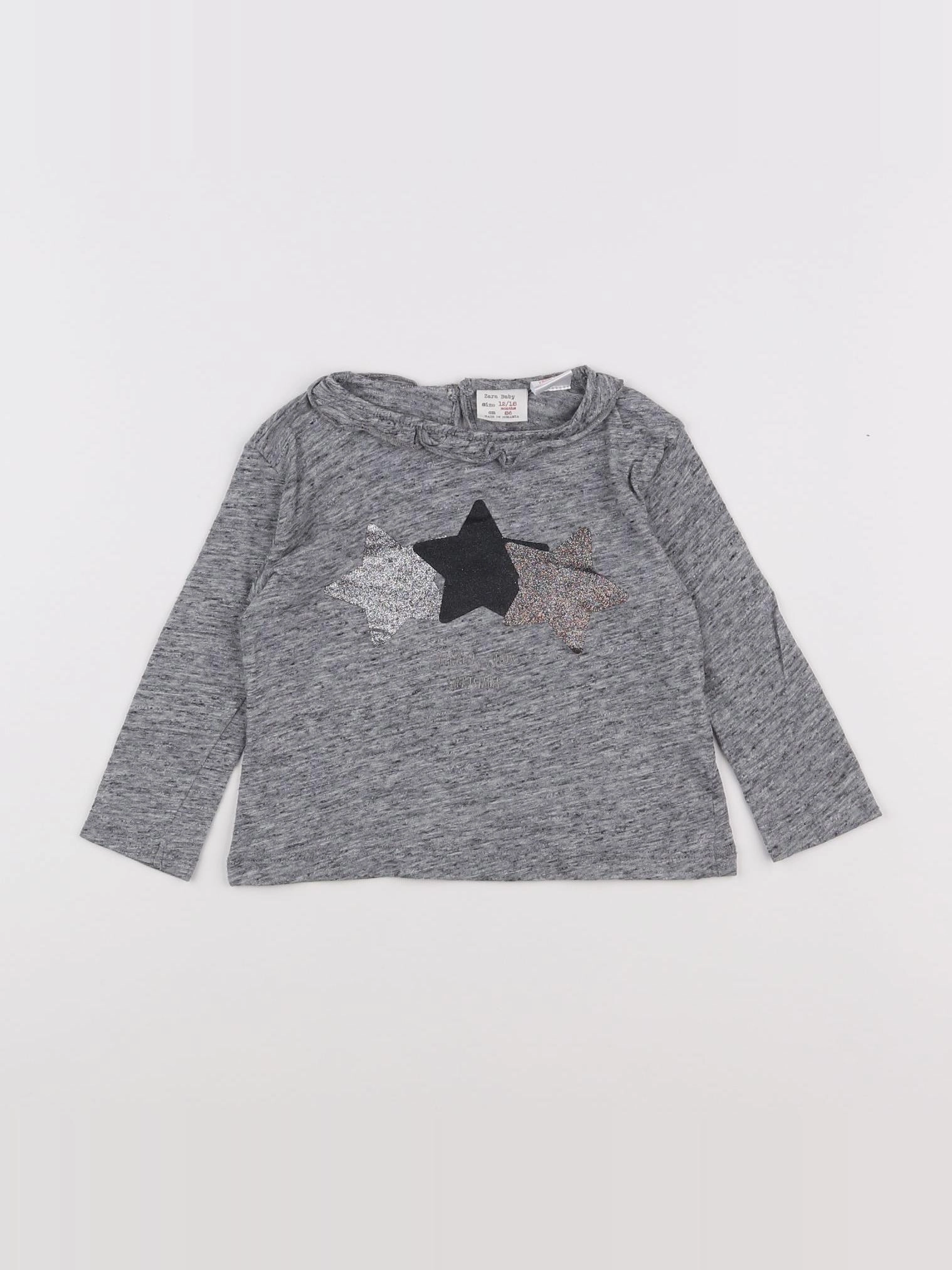 Zara - tee-shirt gris - 12/18 mois