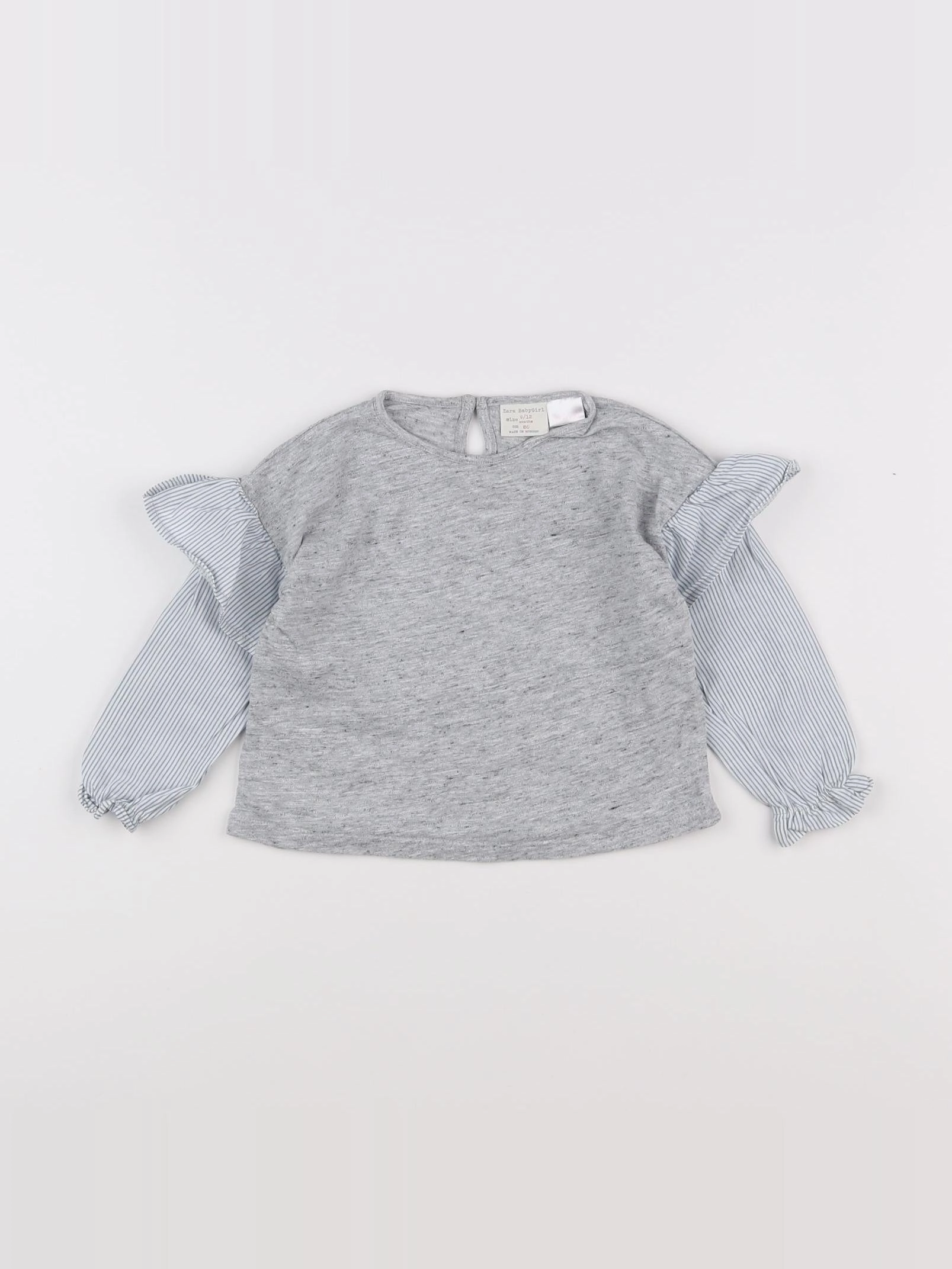 Zara - tee-shirt gris - 9/12 mois