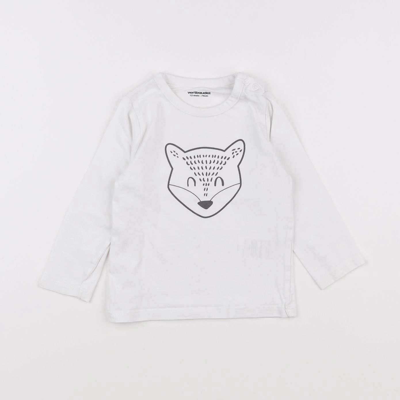 Vertbaudet - tee-shirt blanc - 12 mois