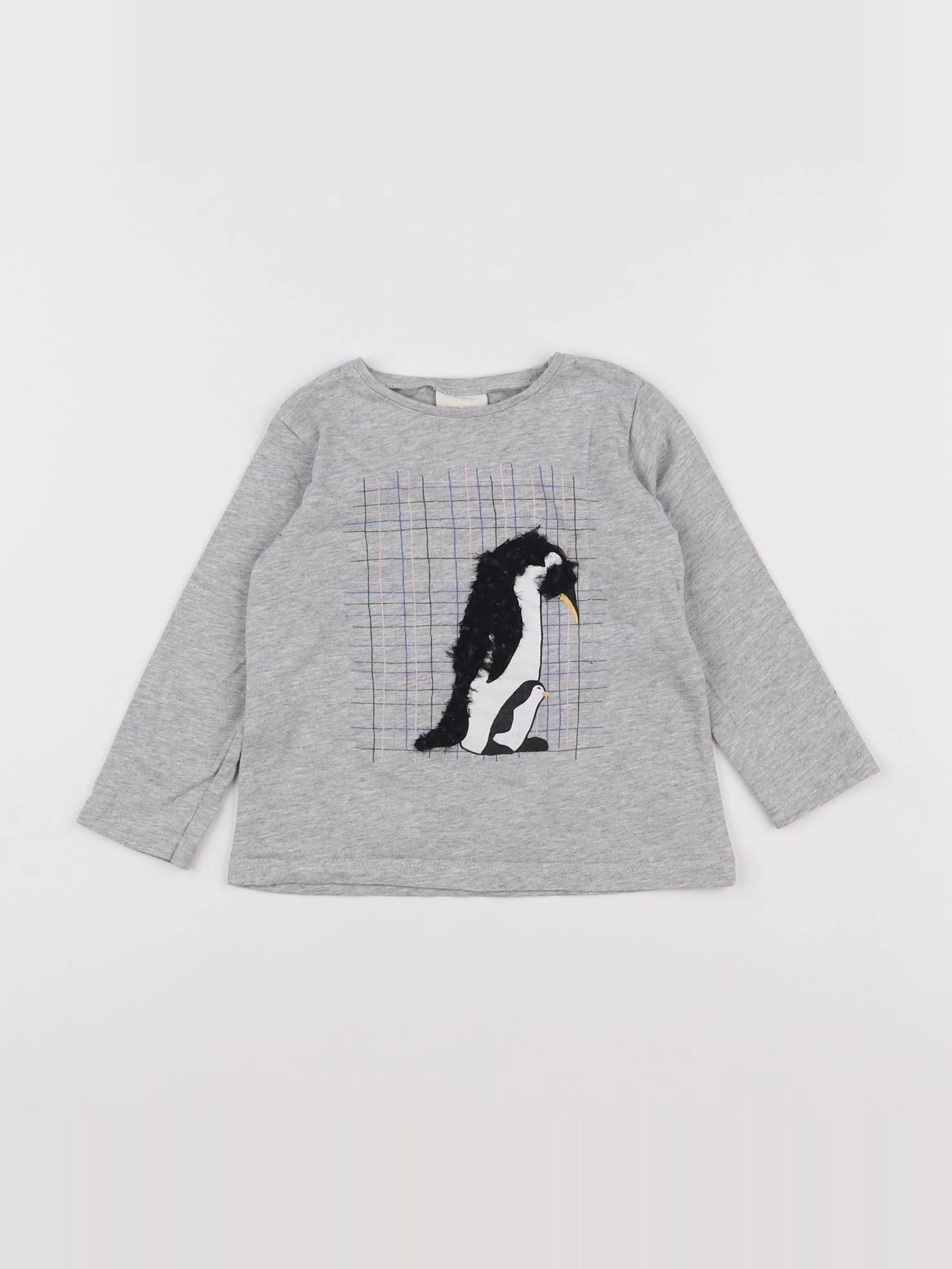 Zara - tee-shirt gris - 12/18 mois