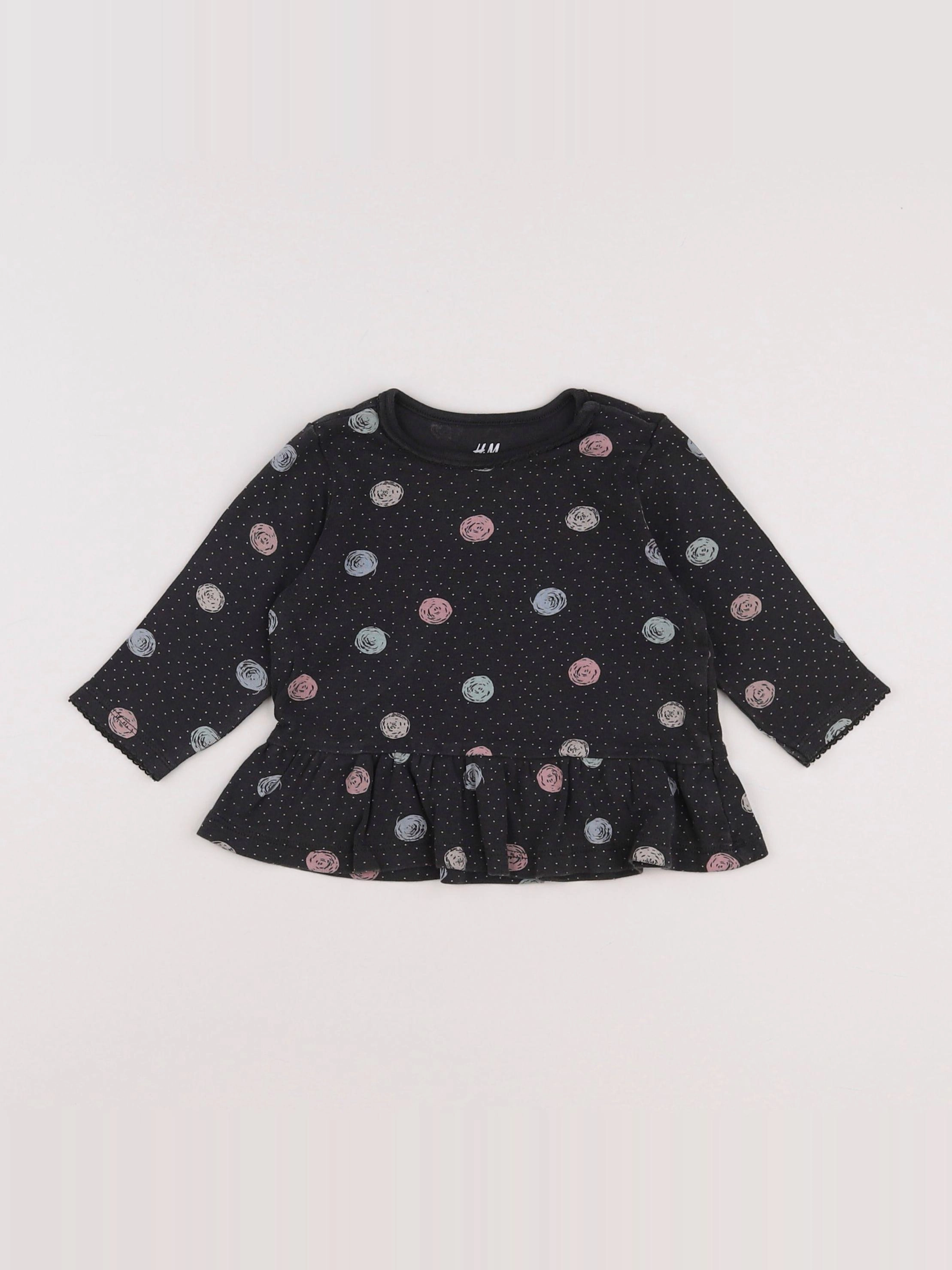 H&M - tee-shirt gris - 3/6 mois