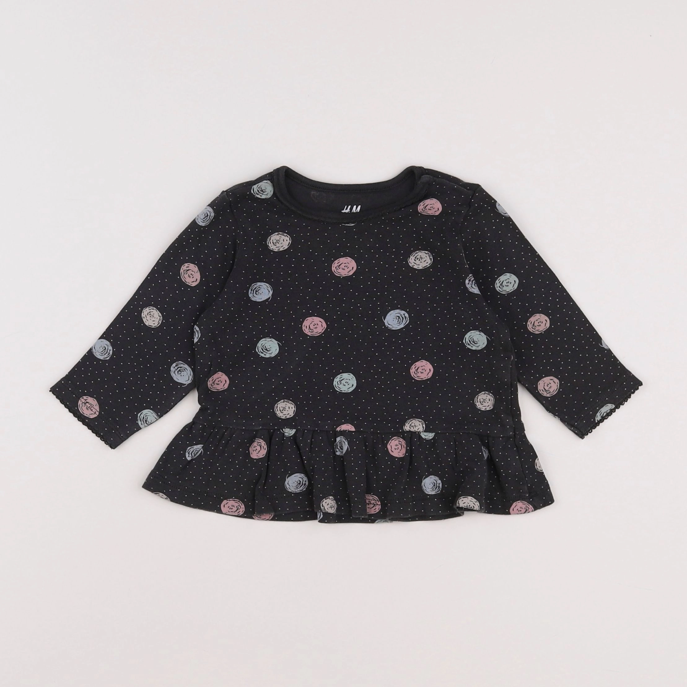 H&M - tee-shirt gris - 3/6 mois