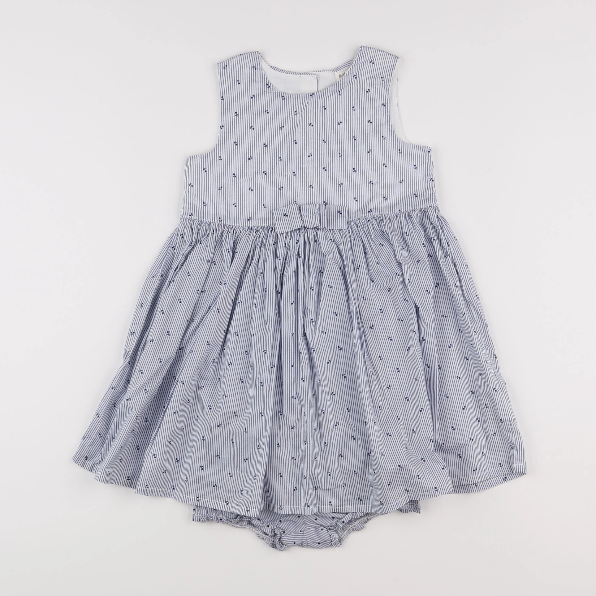 H&M - robe blanc, bleu - 12/18 mois
