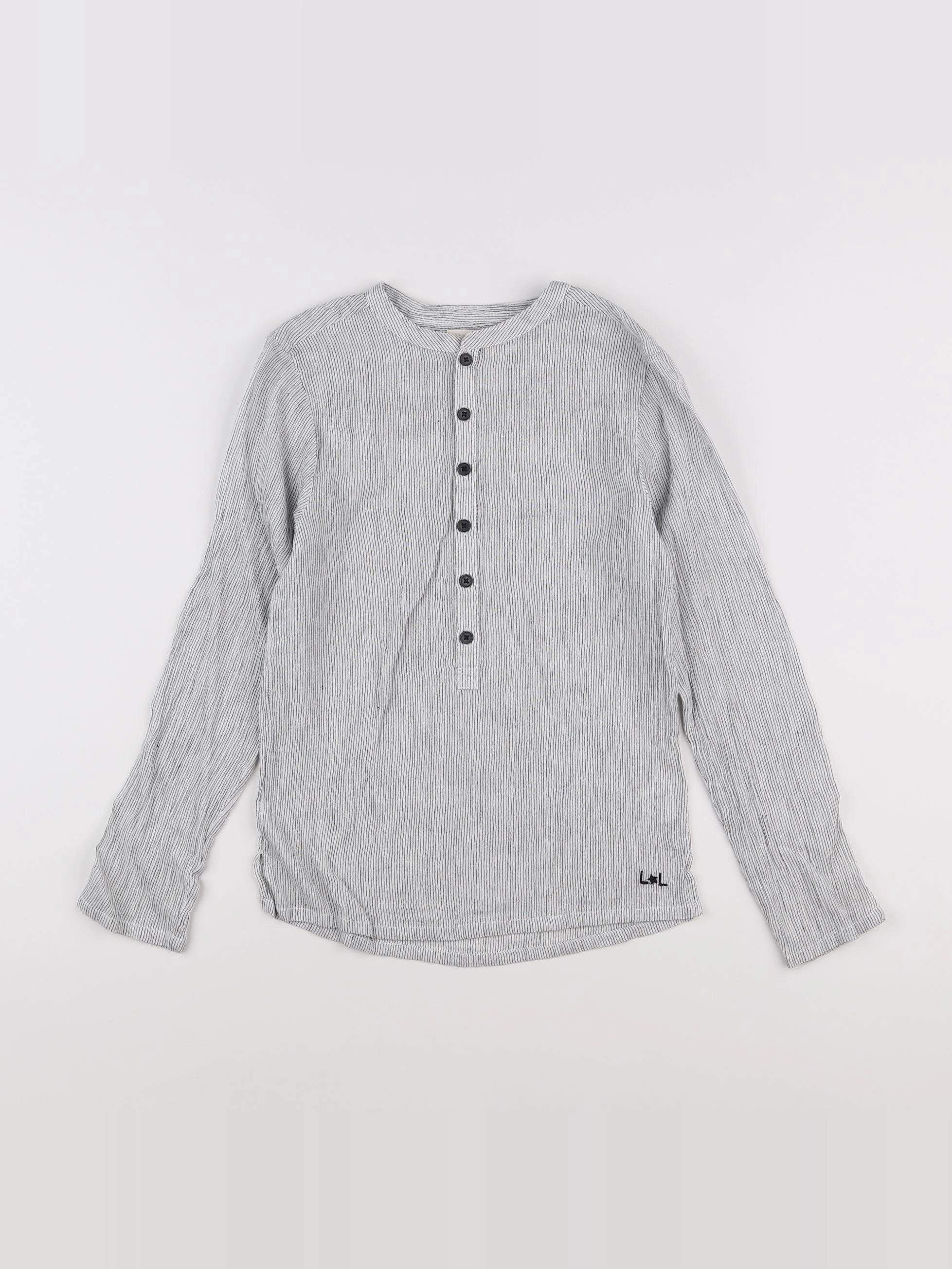 Louis Louise - chemise blanc, bleu - 10 ans