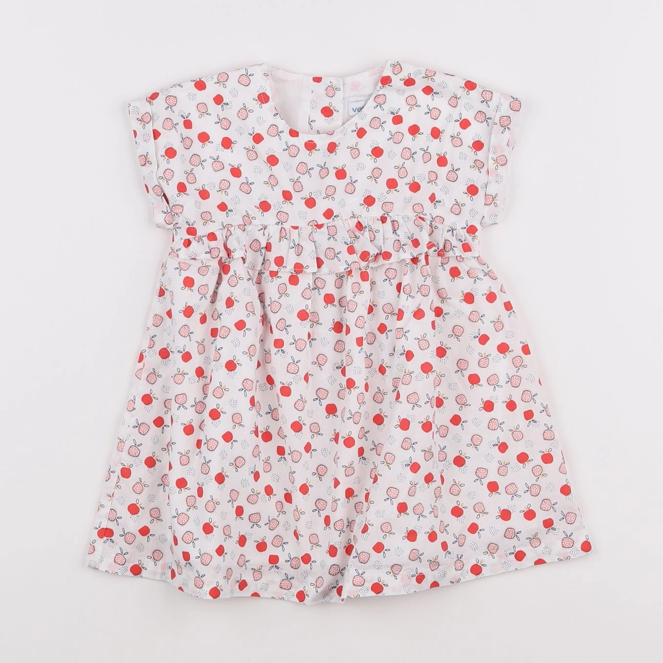 Vertbaudet - robe blanc, rouge - 12 mois