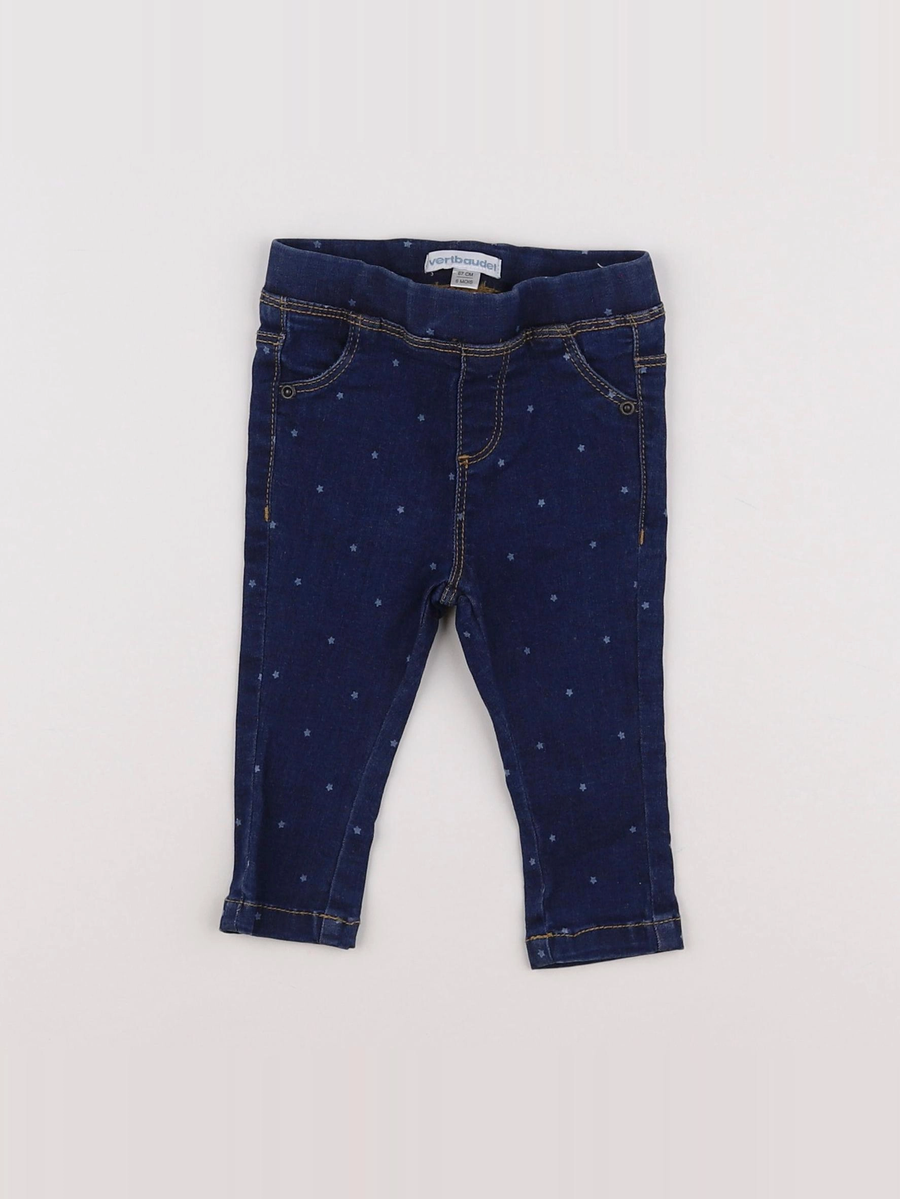 Vertbaudet - jegging bleu - 6 mois