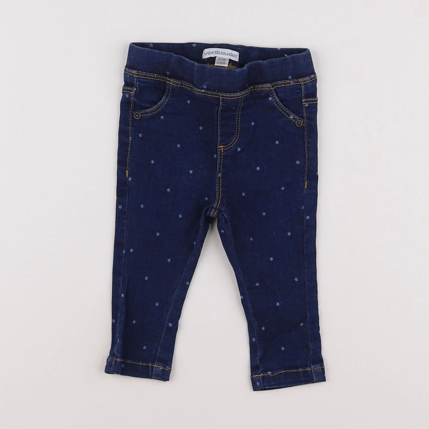 Vertbaudet - jegging bleu - 6 mois