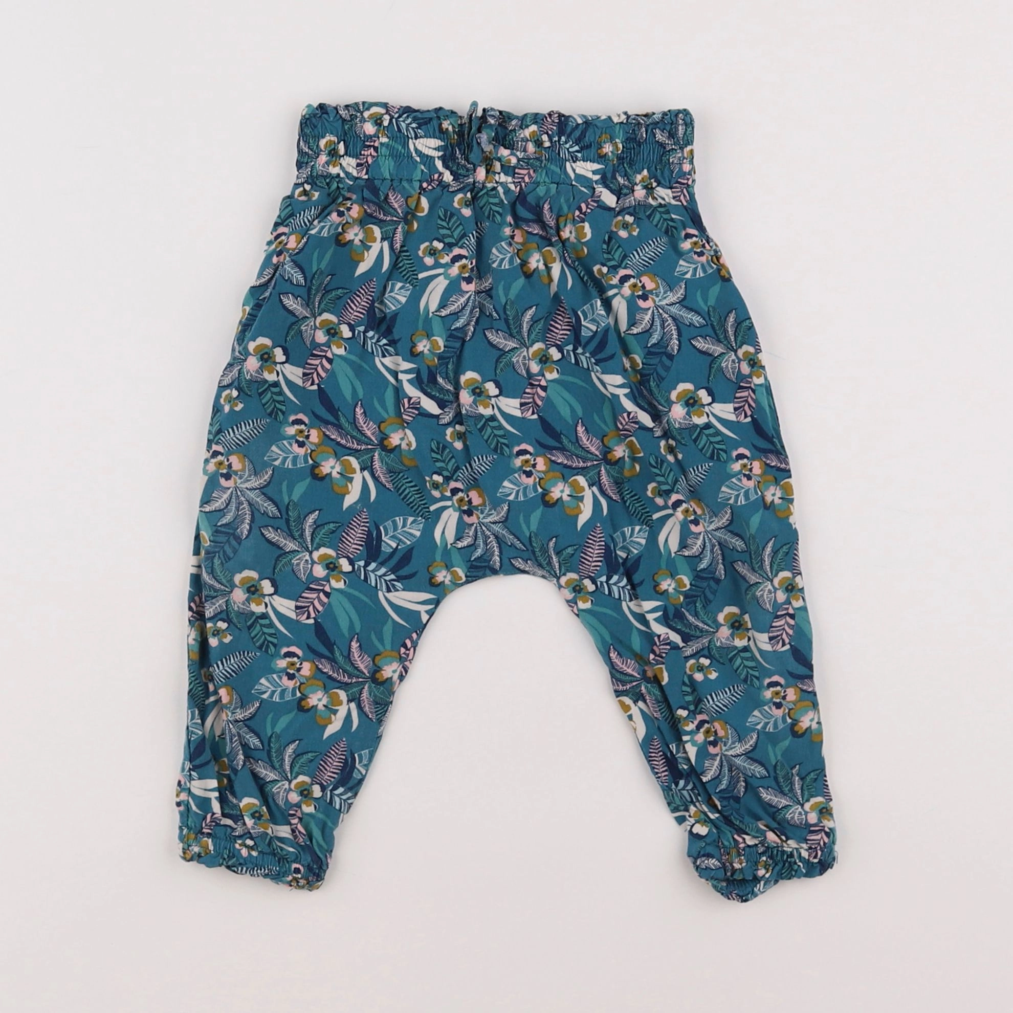 Vertbaudet - pantalon bleu, vert - 12 mois