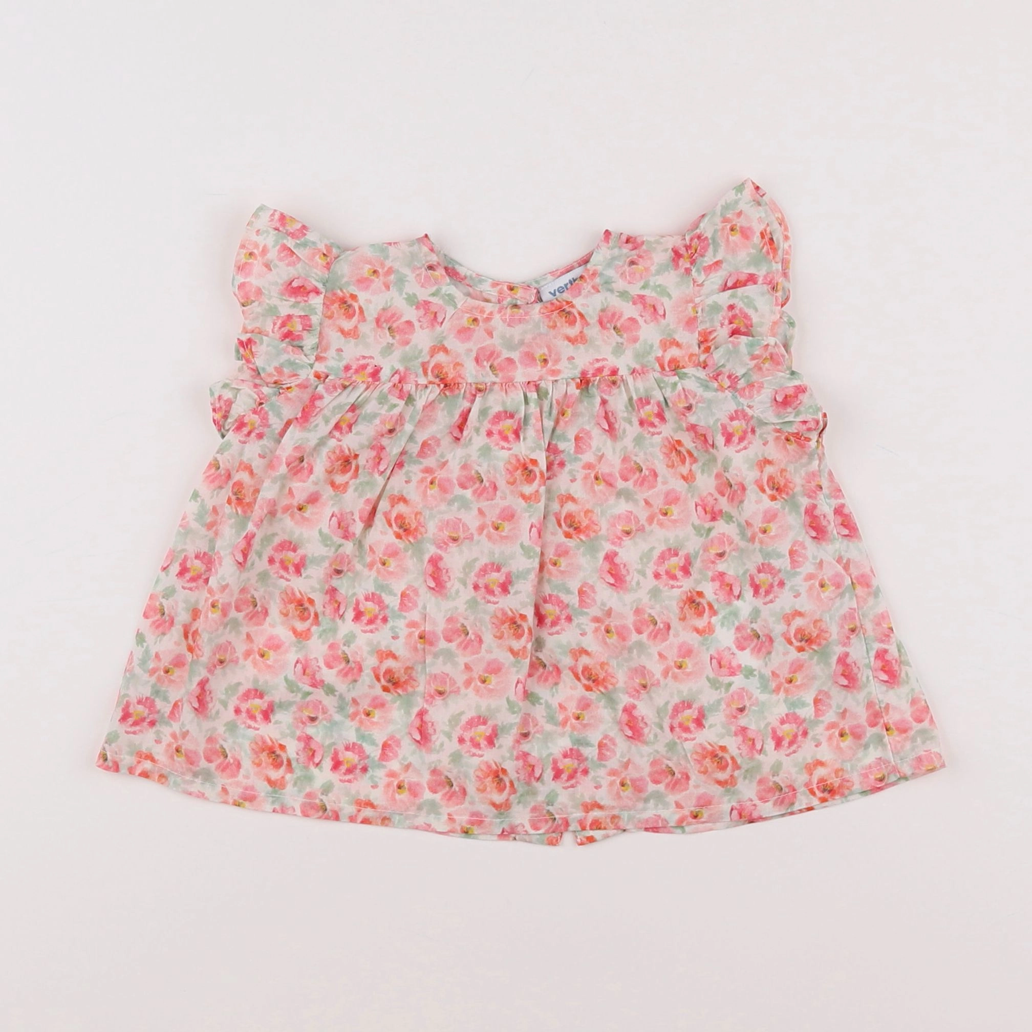 Vertbaudet - blouse rose, vert - 9 mois