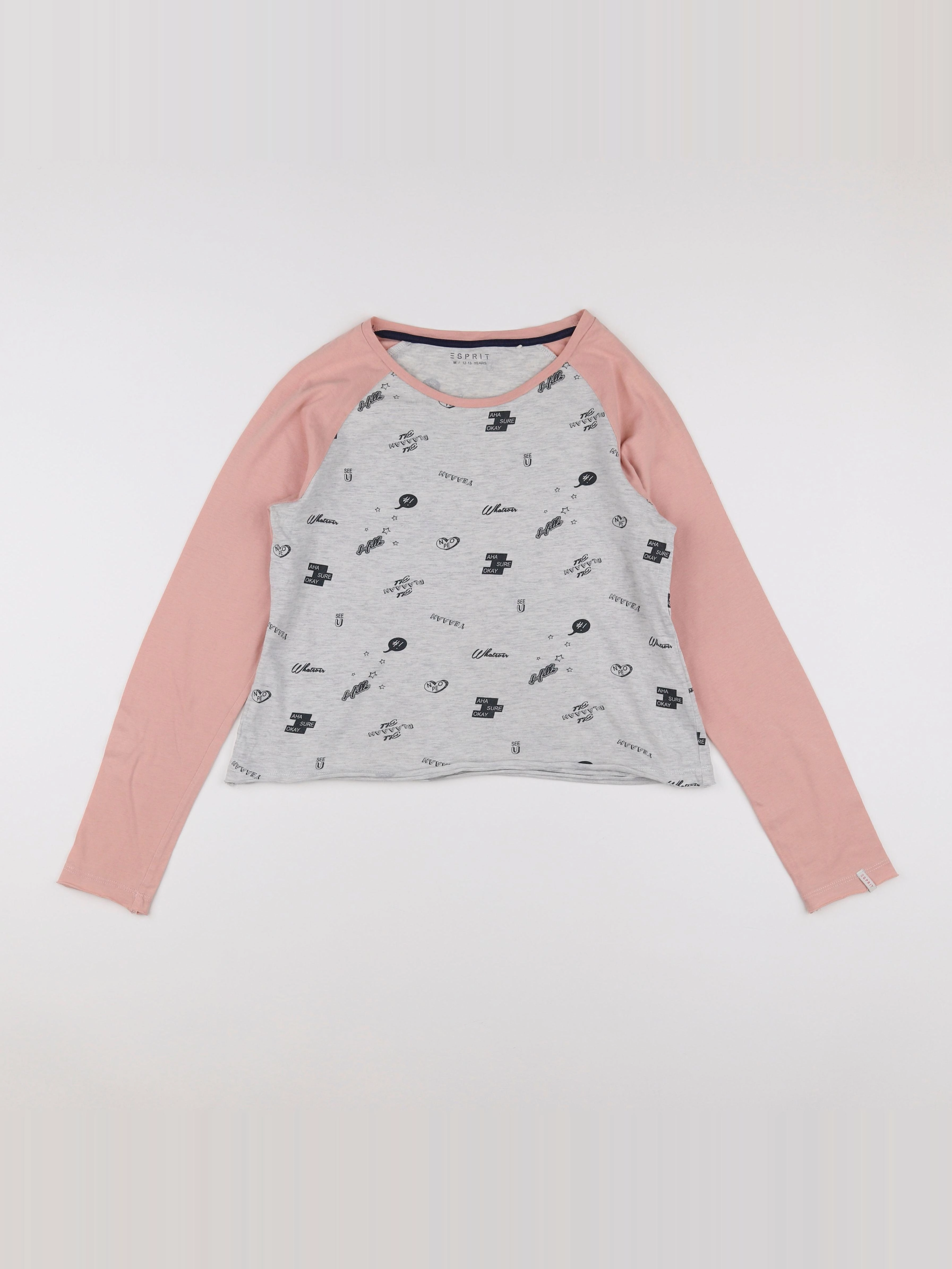 Esprit - tee-shirt rose, gris - 12/13 ans