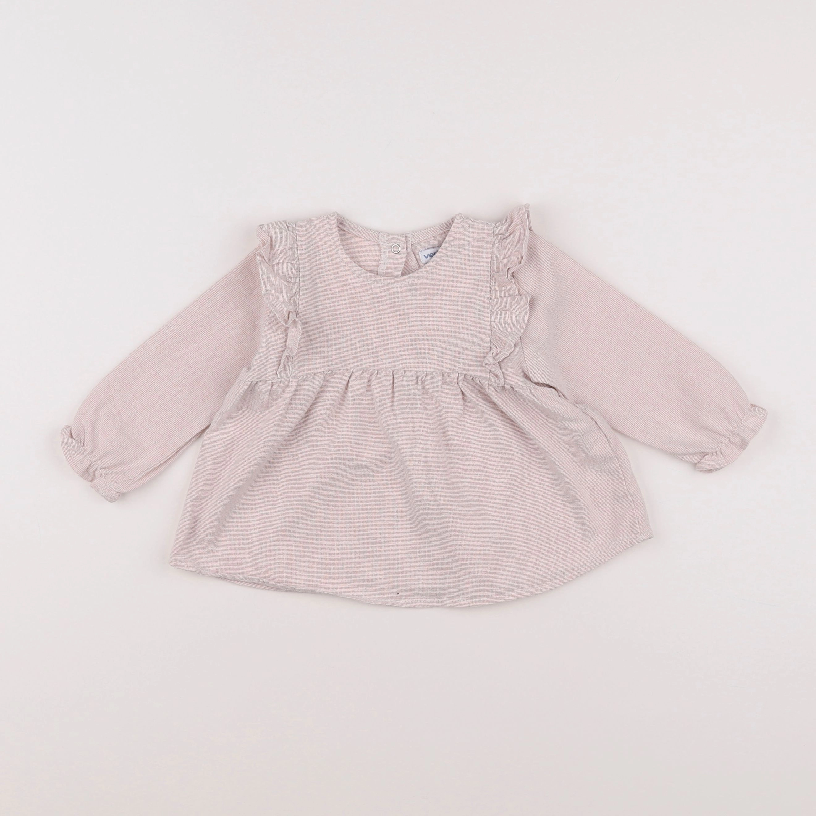 Vertbaudet - blouse blanc, rouge - 12 mois