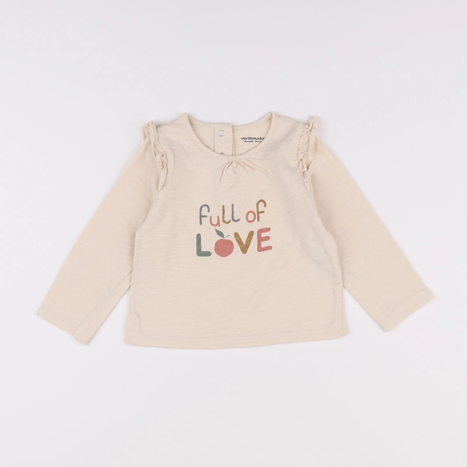Vertbaudet - tee-shirt beige - 18 mois