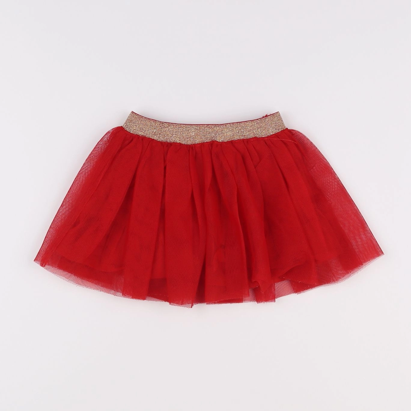 Vertbaudet - jupe rouge, or - 18 mois