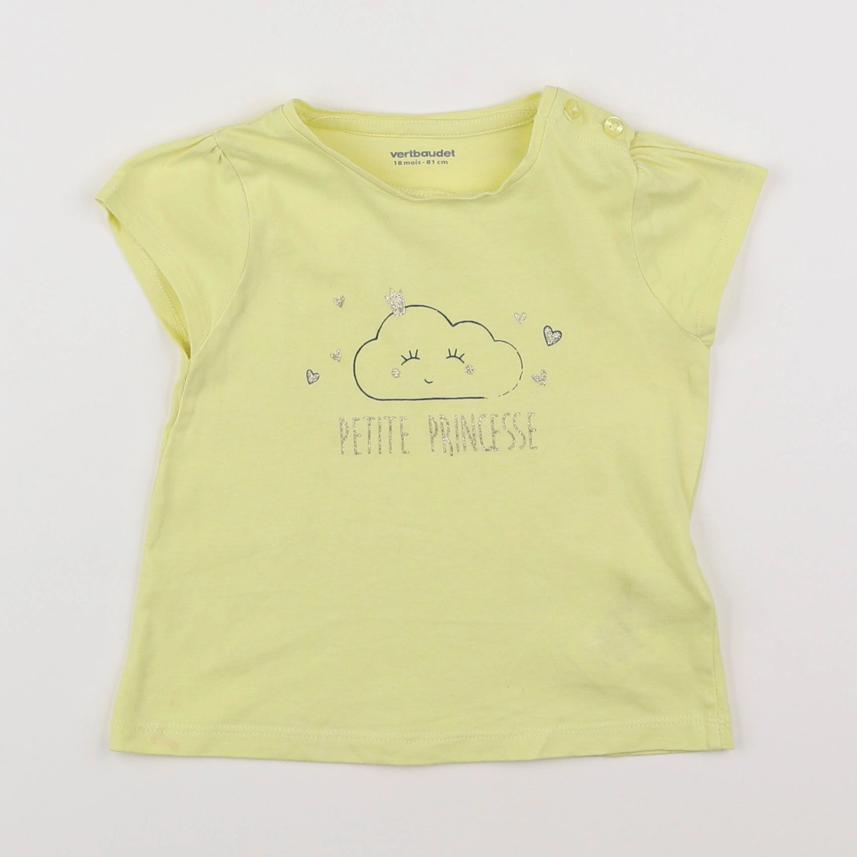 Vertbaudet - tee-shirt jaune - 18 mois