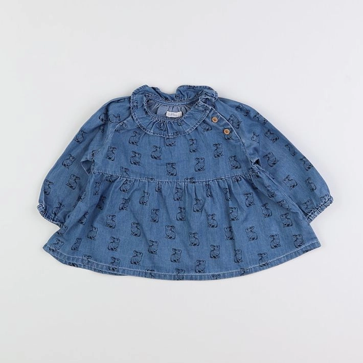 Boutchou - blouse bleu - 6 mois