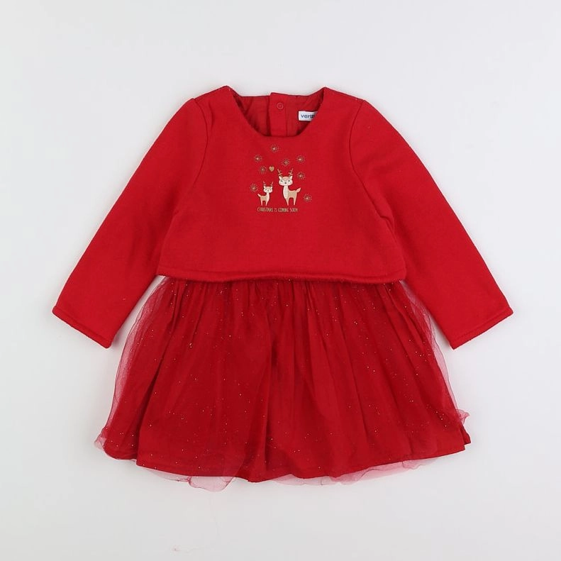 Vertbaudet - robe rouge - 12 mois