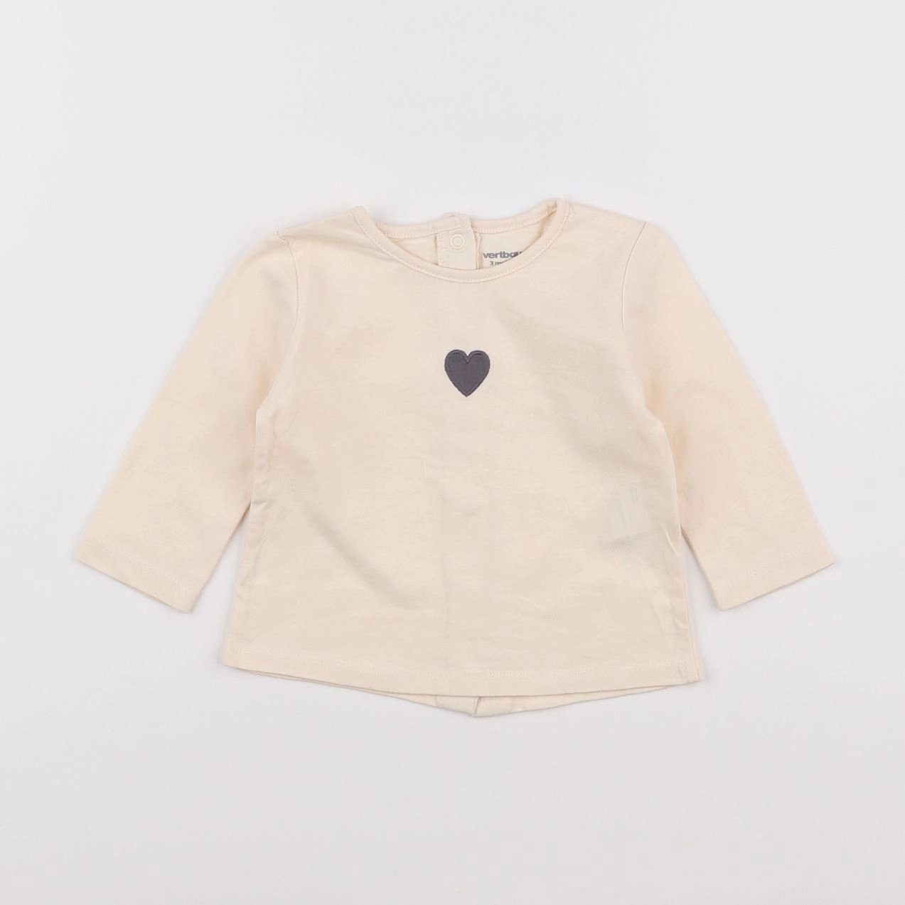Vertbaudet - tee-shirt beige - 3 mois