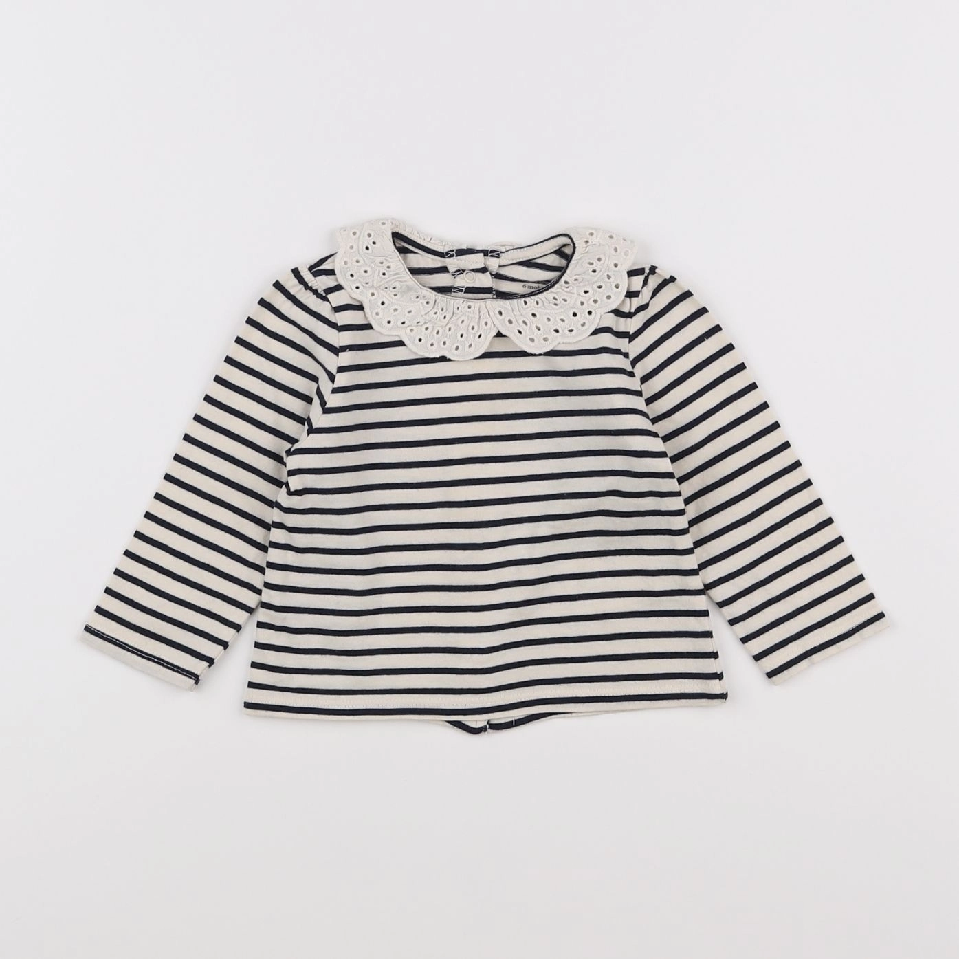 Vertbaudet - tee-shirt beige, bleu - 6 mois