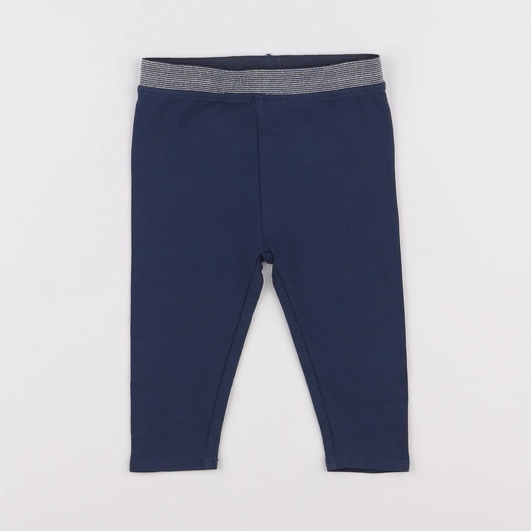 Vertbaudet - legging bleu, argent - 6 mois