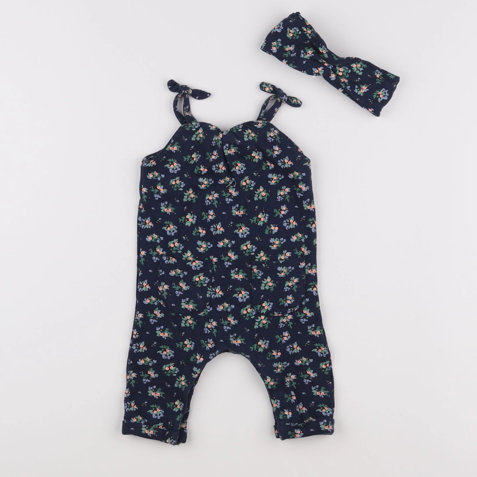 Vertbaudet - combinaison bleu, rose - 3 mois