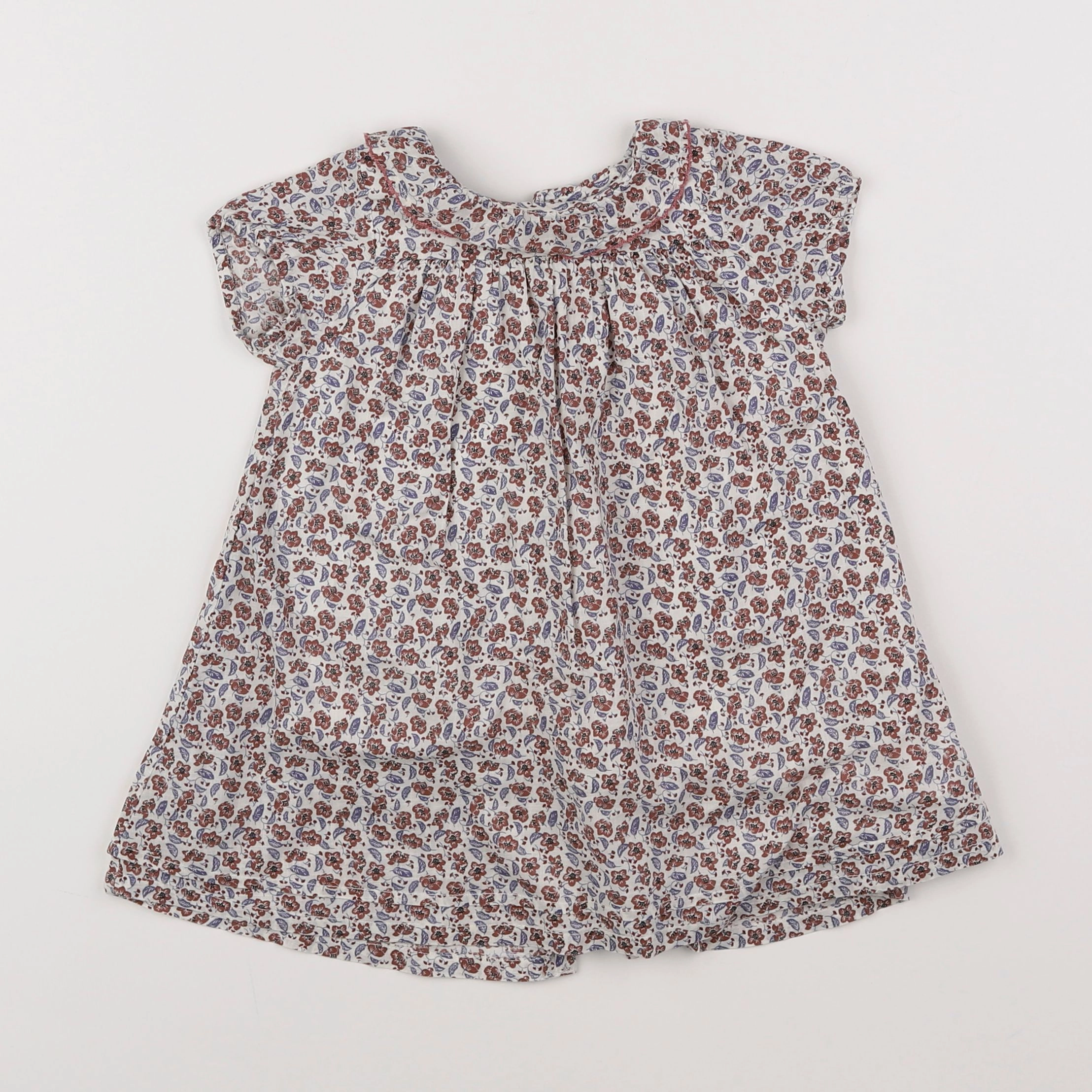 Boutchou - robe blanc, marron - 9 mois