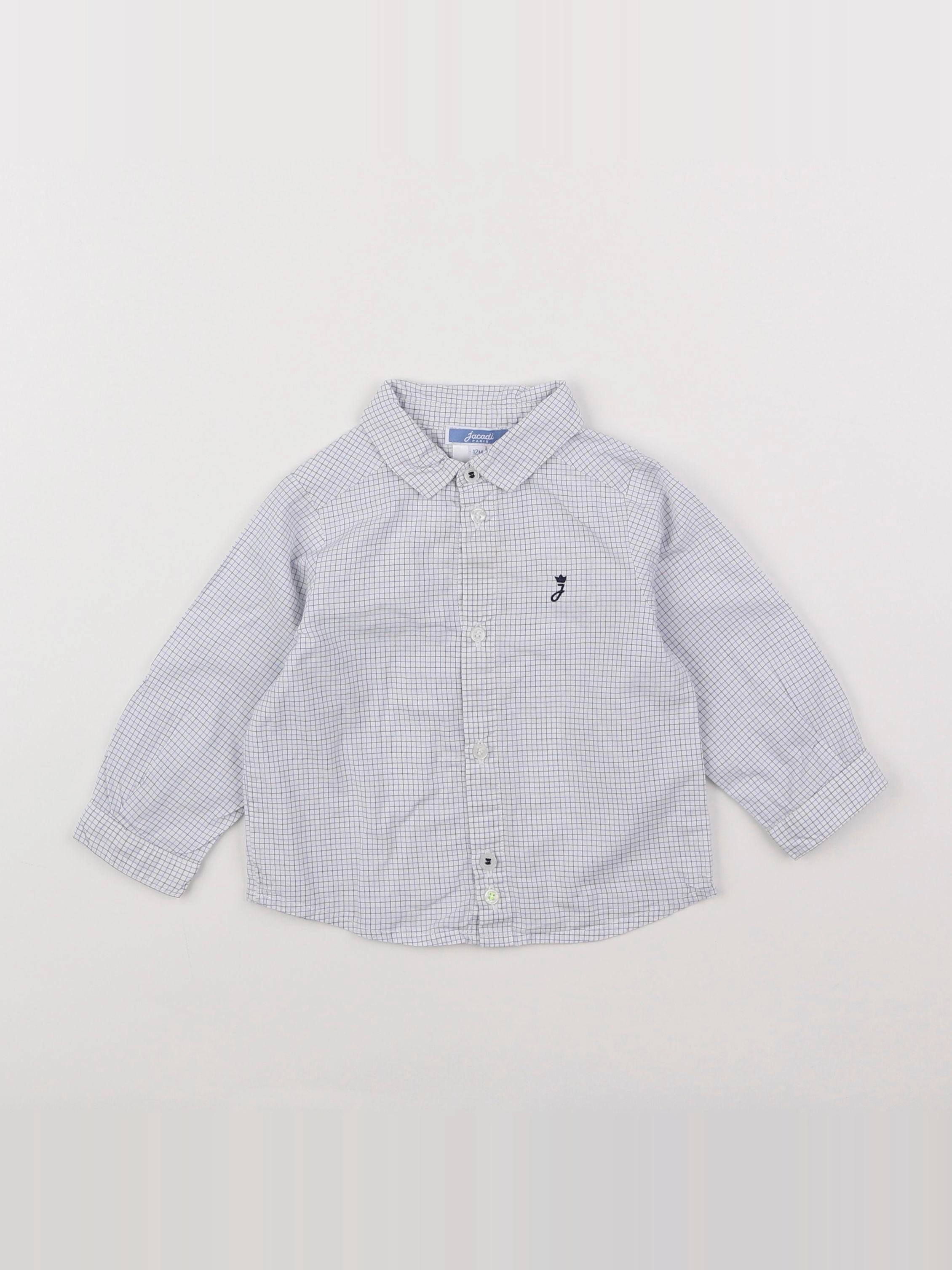 Jacadi - chemise blanc, bleu - 12 mois