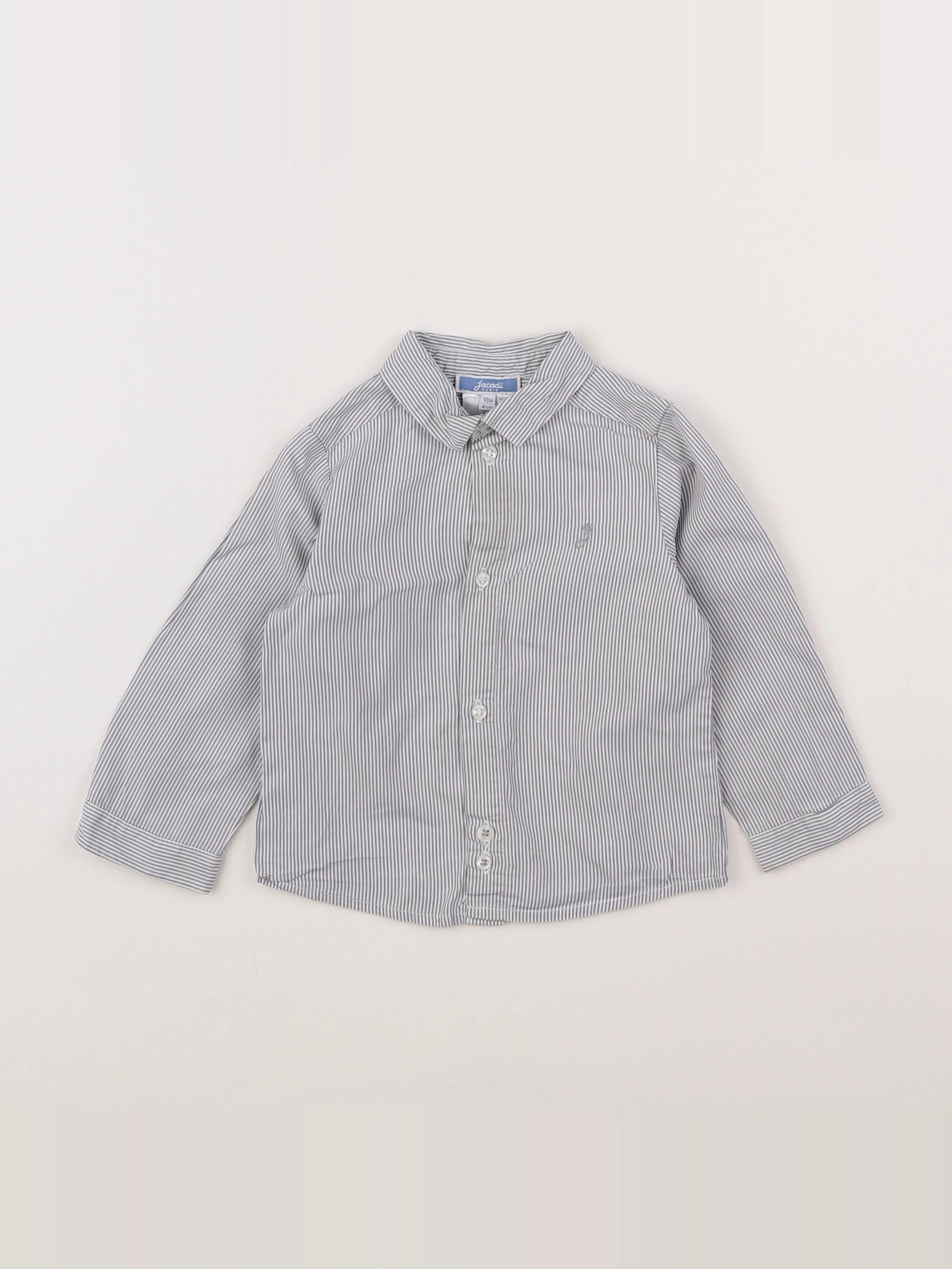 Jacadi - chemise blanc, gris - 18 mois