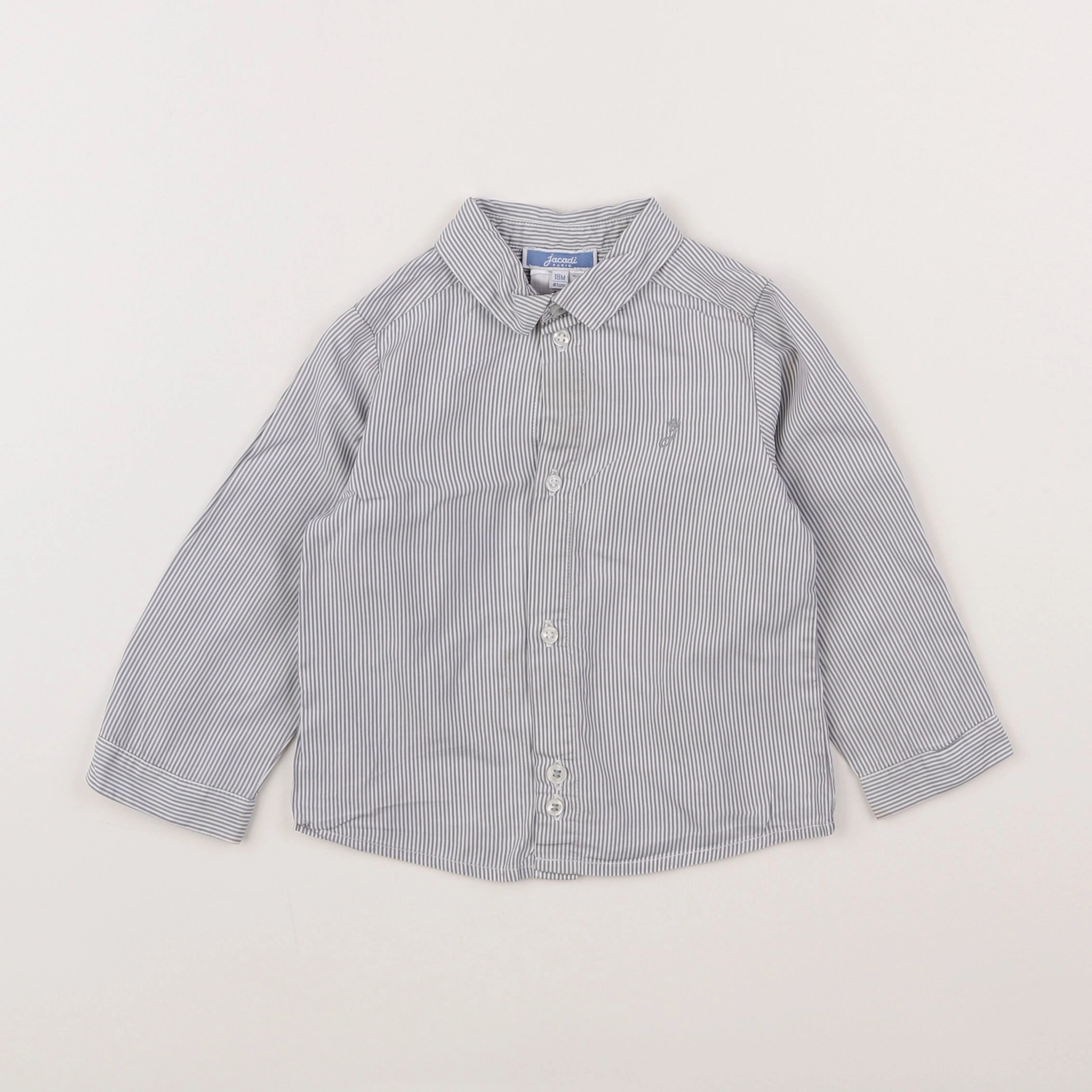 Jacadi - chemise blanc, gris - 18 mois