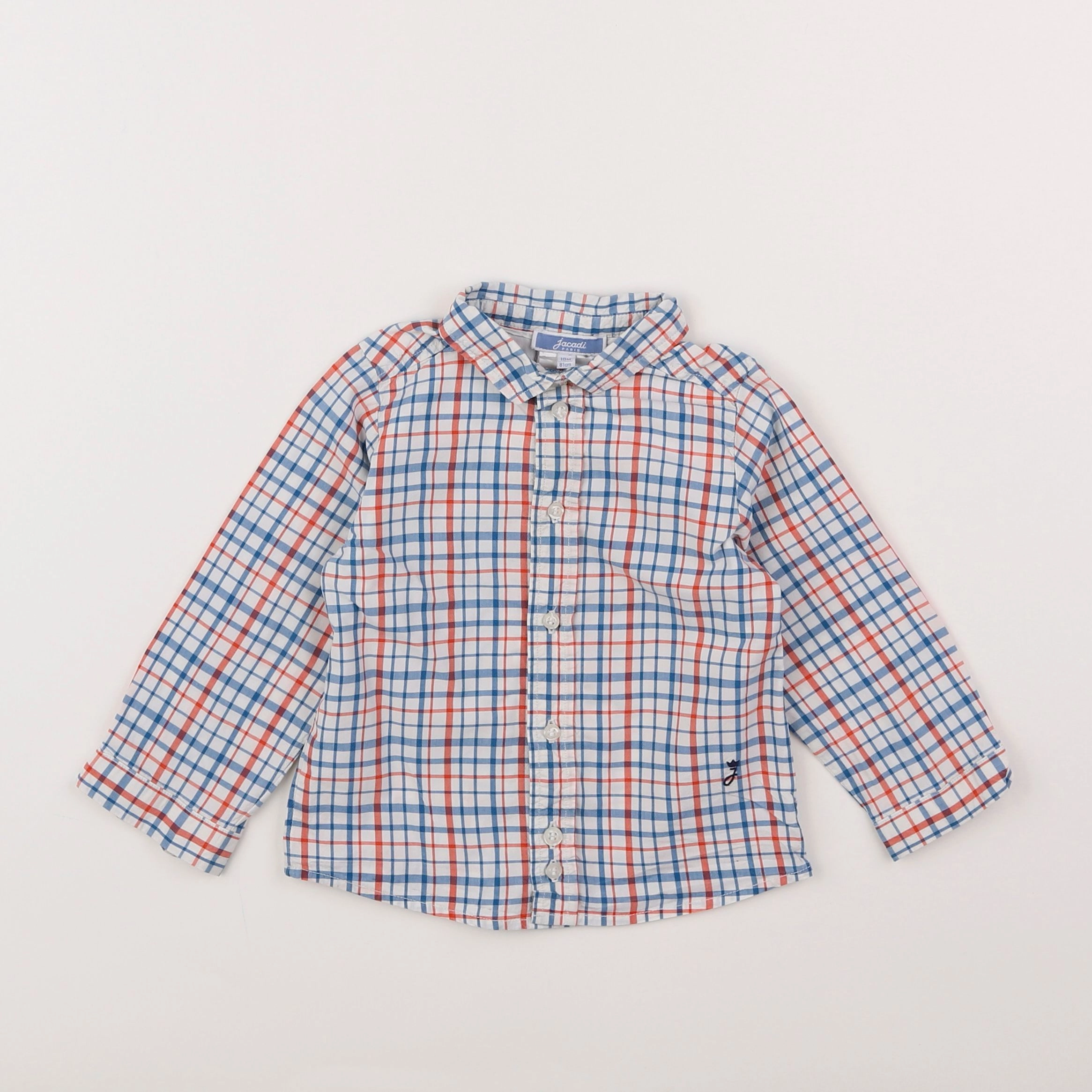 Jacadi - chemise blanc, bleu - 12 mois