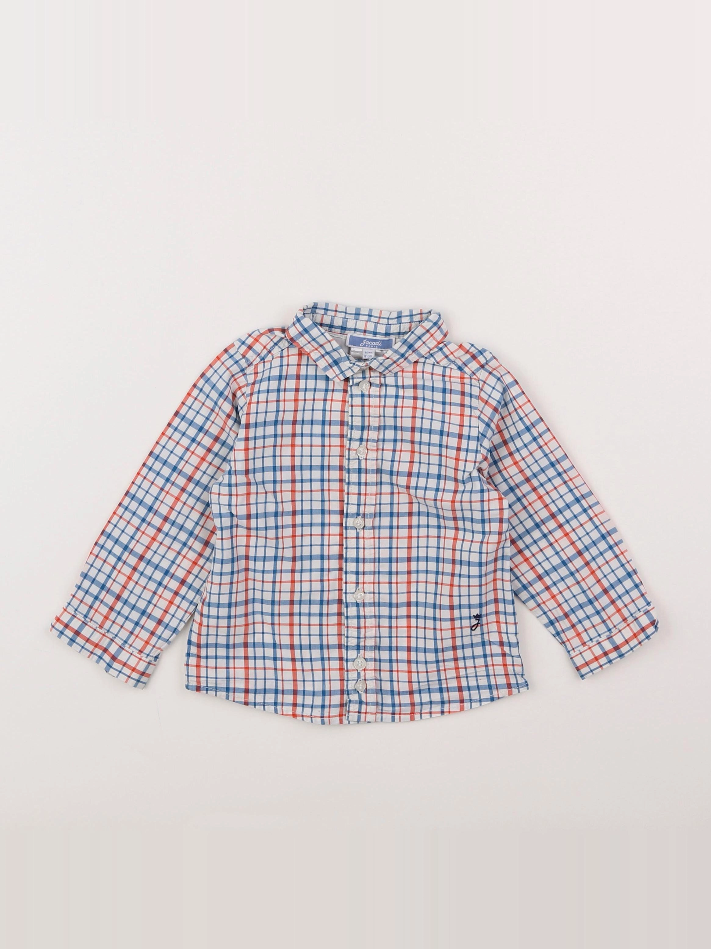Jacadi - chemise blanc, bleu - 18 mois