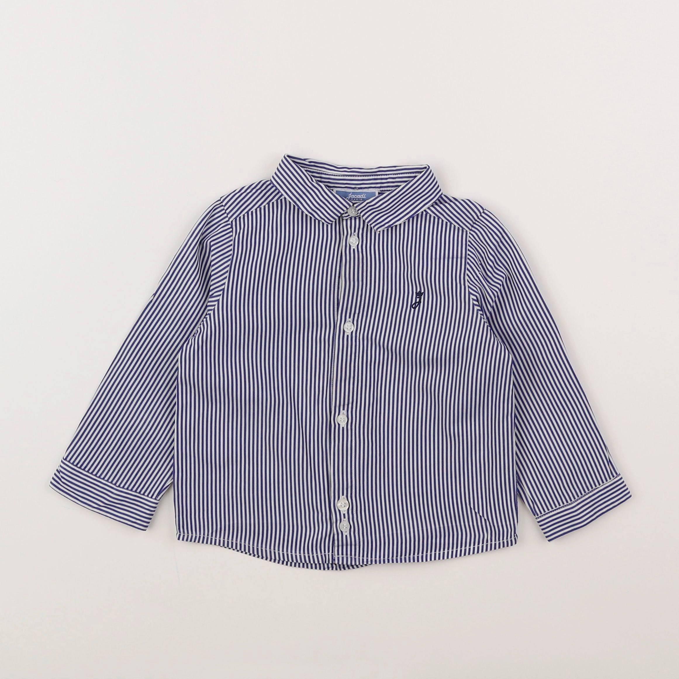 Jacadi - chemise blanc, bleu - 18 mois