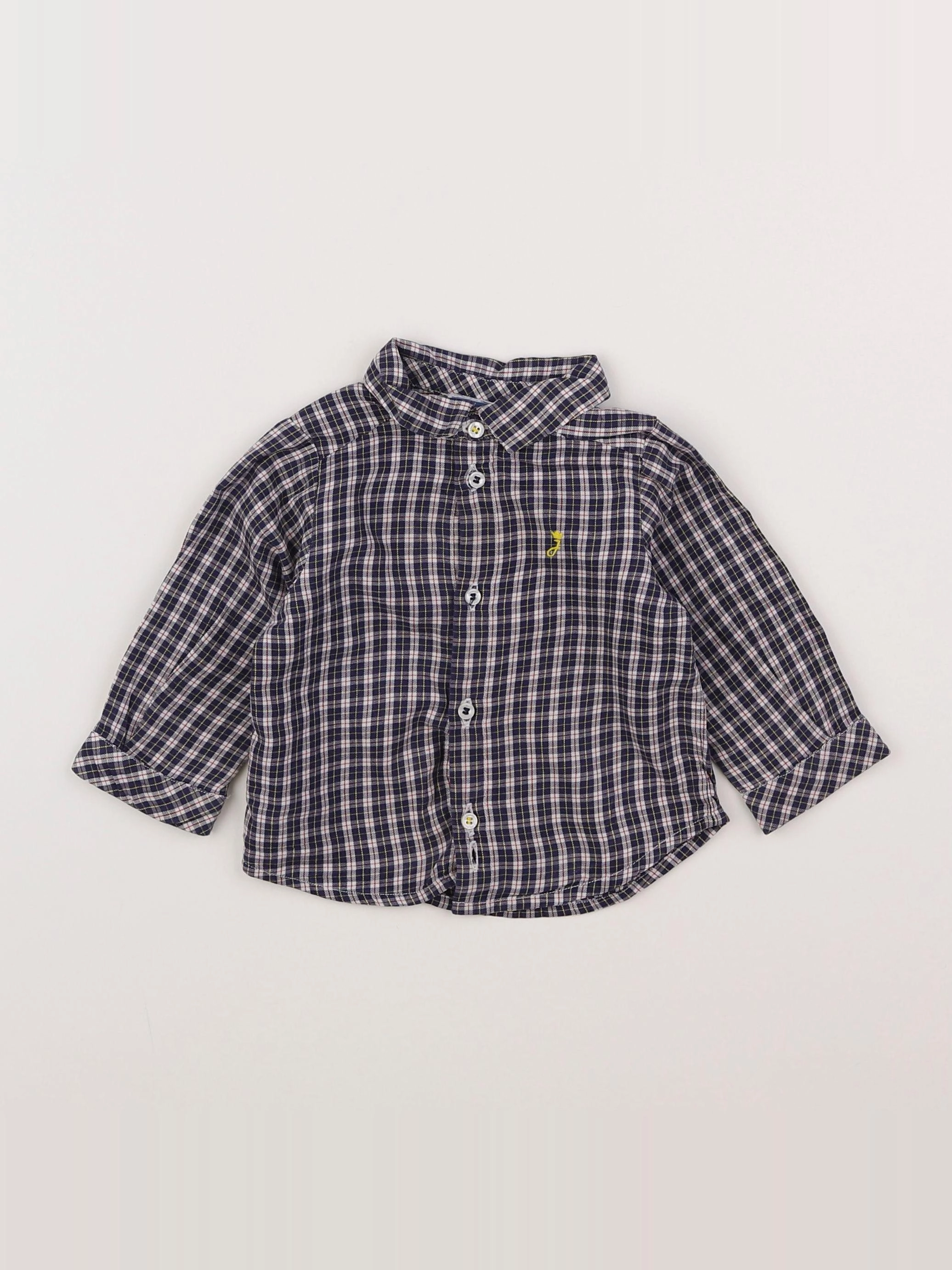 Jacadi - chemise rouge, bleu - 6 mois