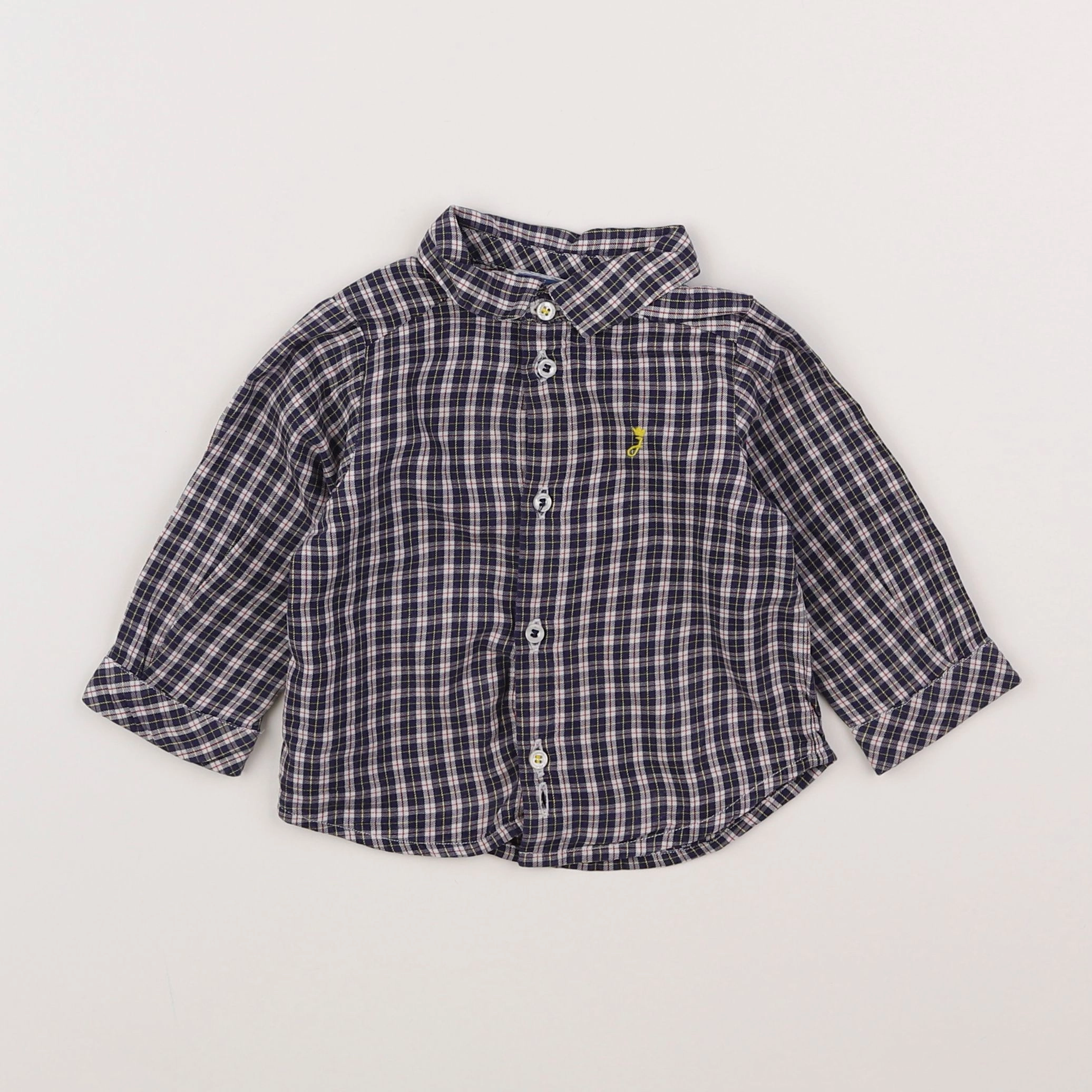 Jacadi - chemise rouge, bleu - 6 mois