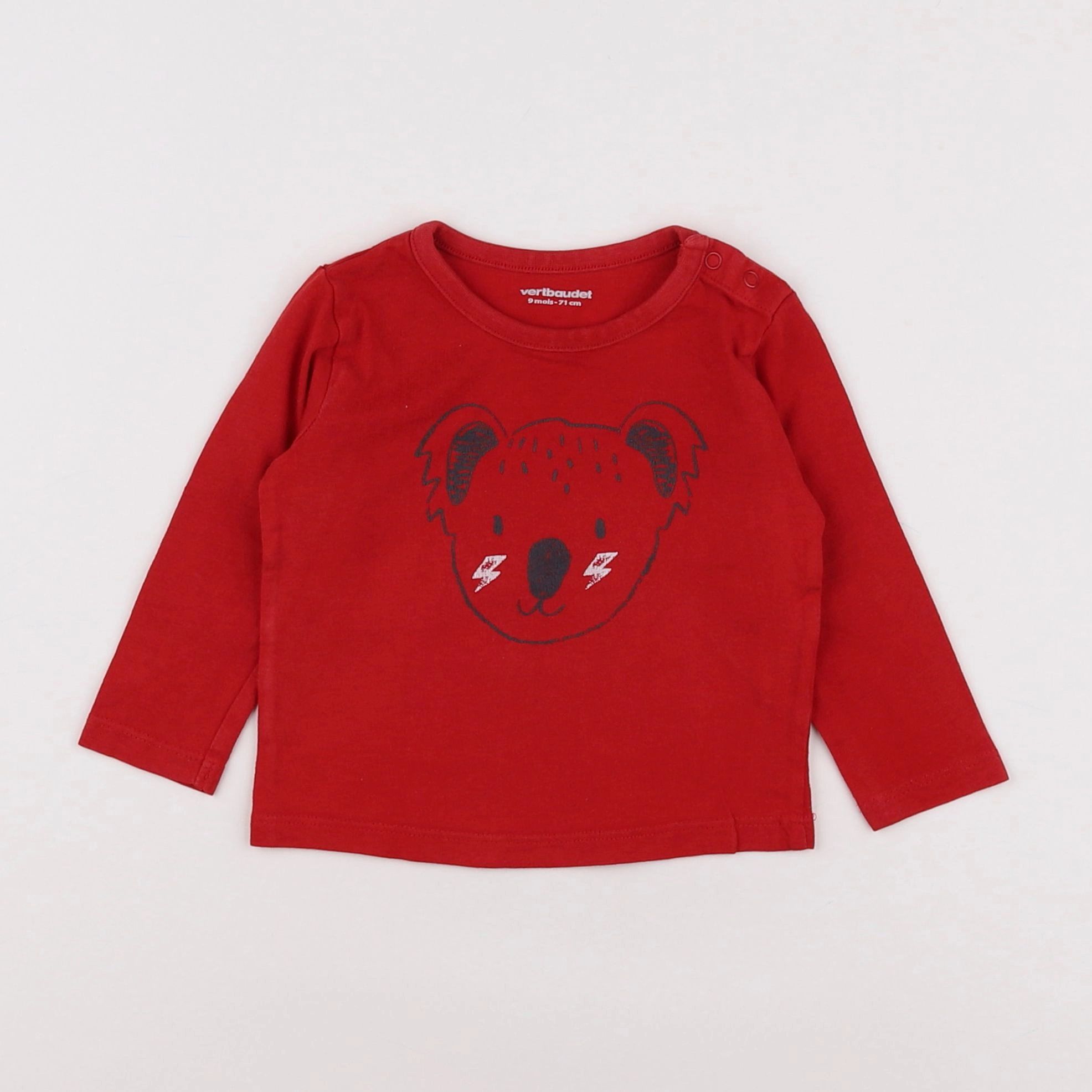 Vertbaudet - tee-shirt rouge - 9 mois