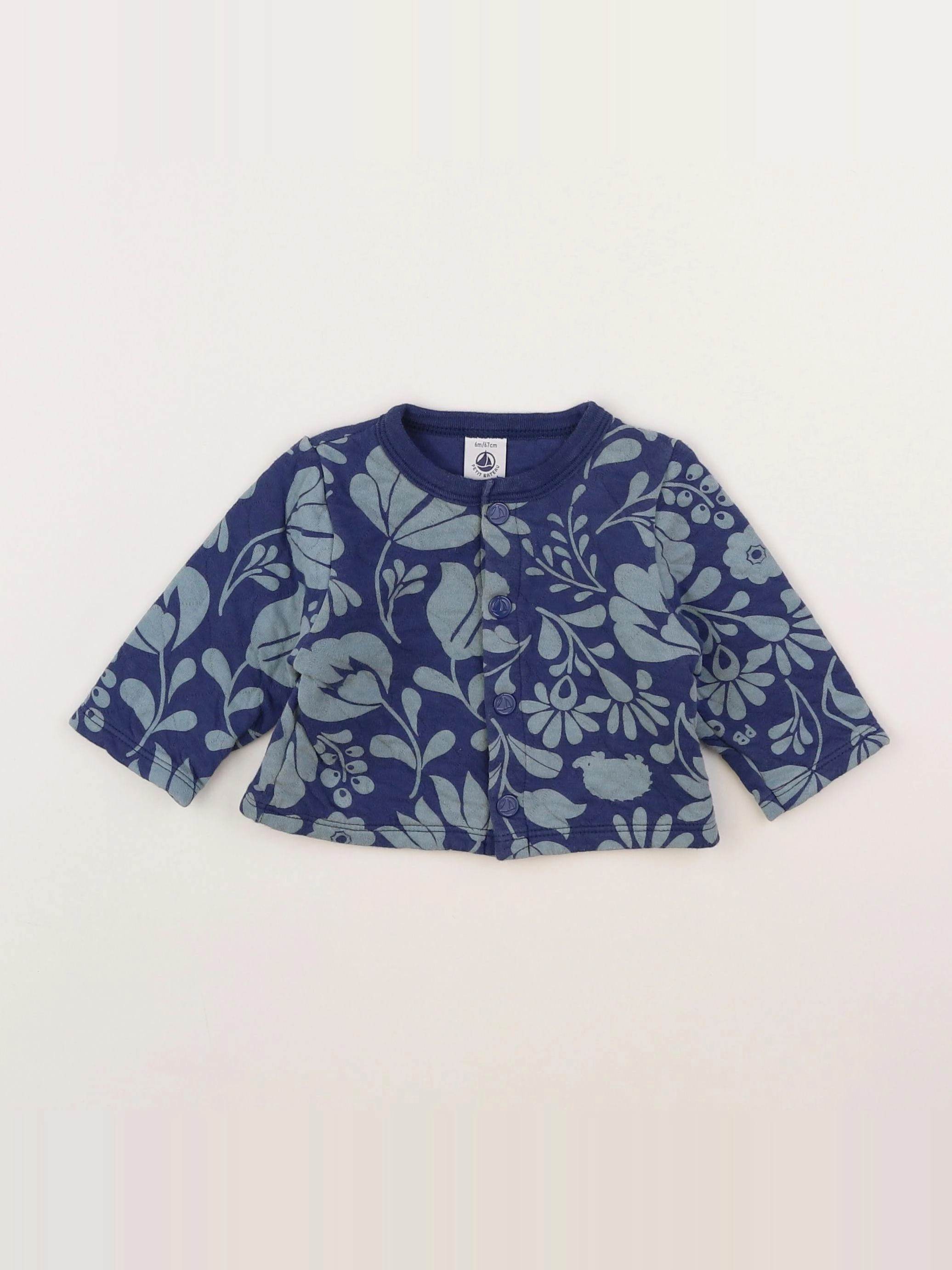 Petit Bateau - sweat bleu - 6 mois