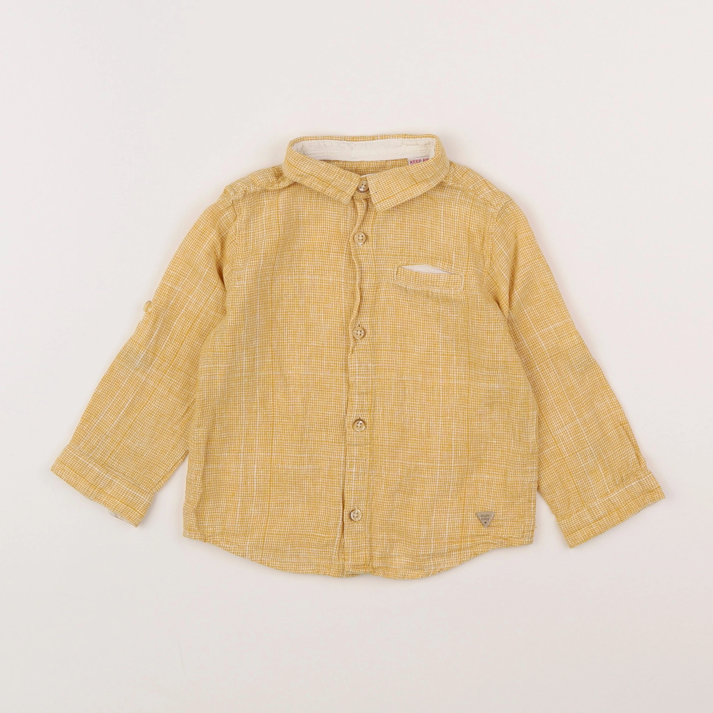 Zara - chemise jaune - 12/18 mois