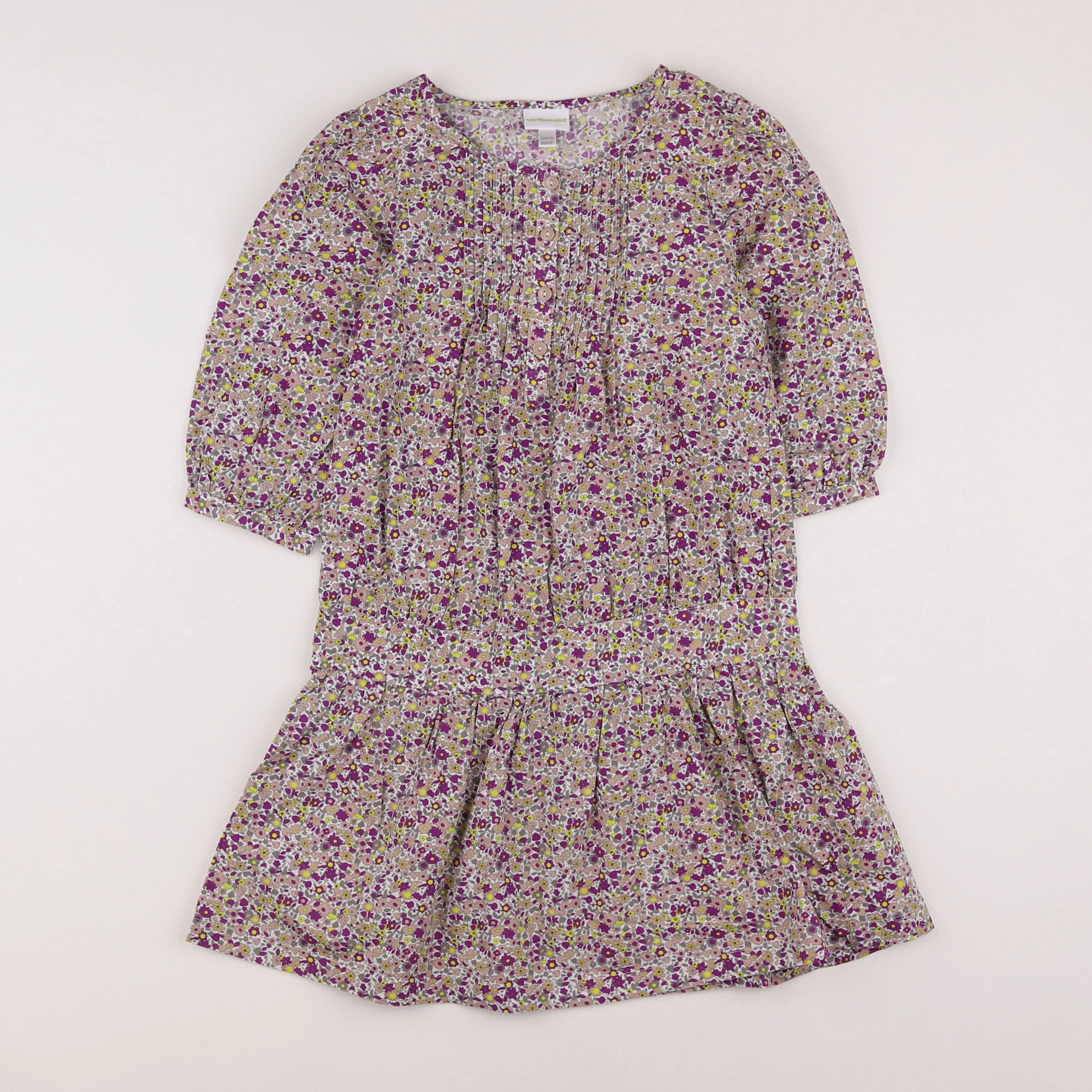 Vertbaudet - robe violet, multicolore - 8 ans