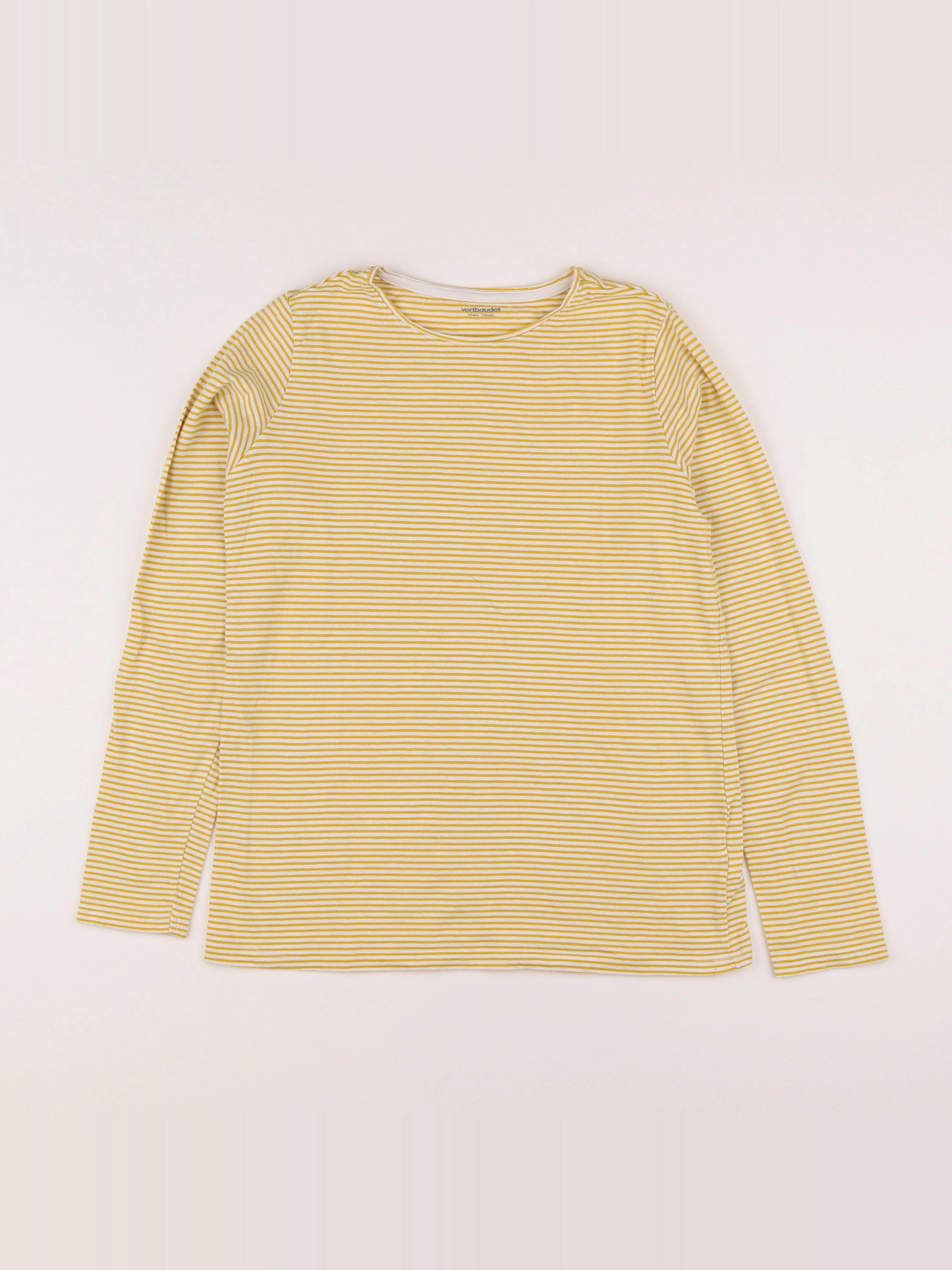 Vertbaudet - tee-shirt blanc, jaune - 14 ans