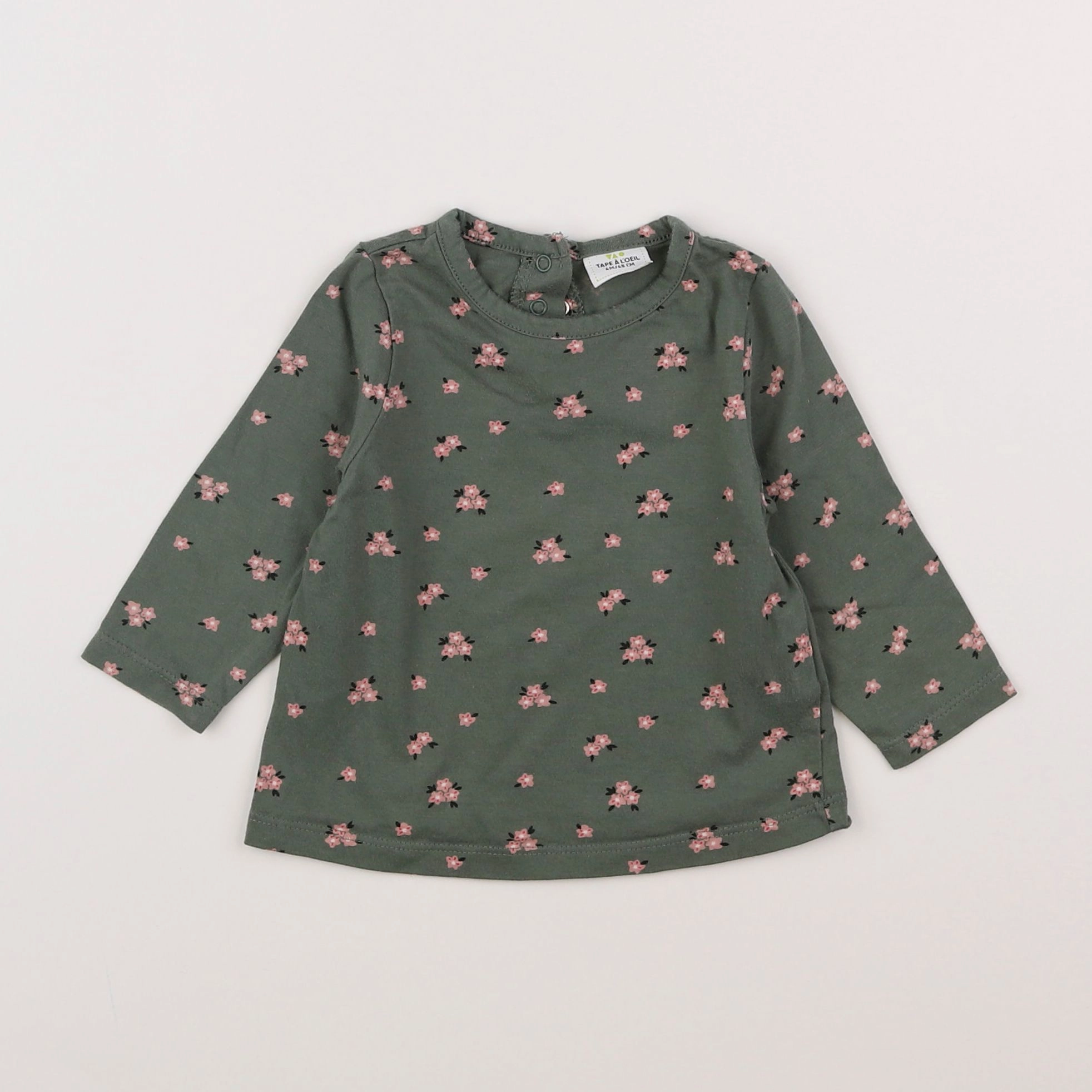 Tape à l'oeil - tee-shirt vert, rose - 6 mois