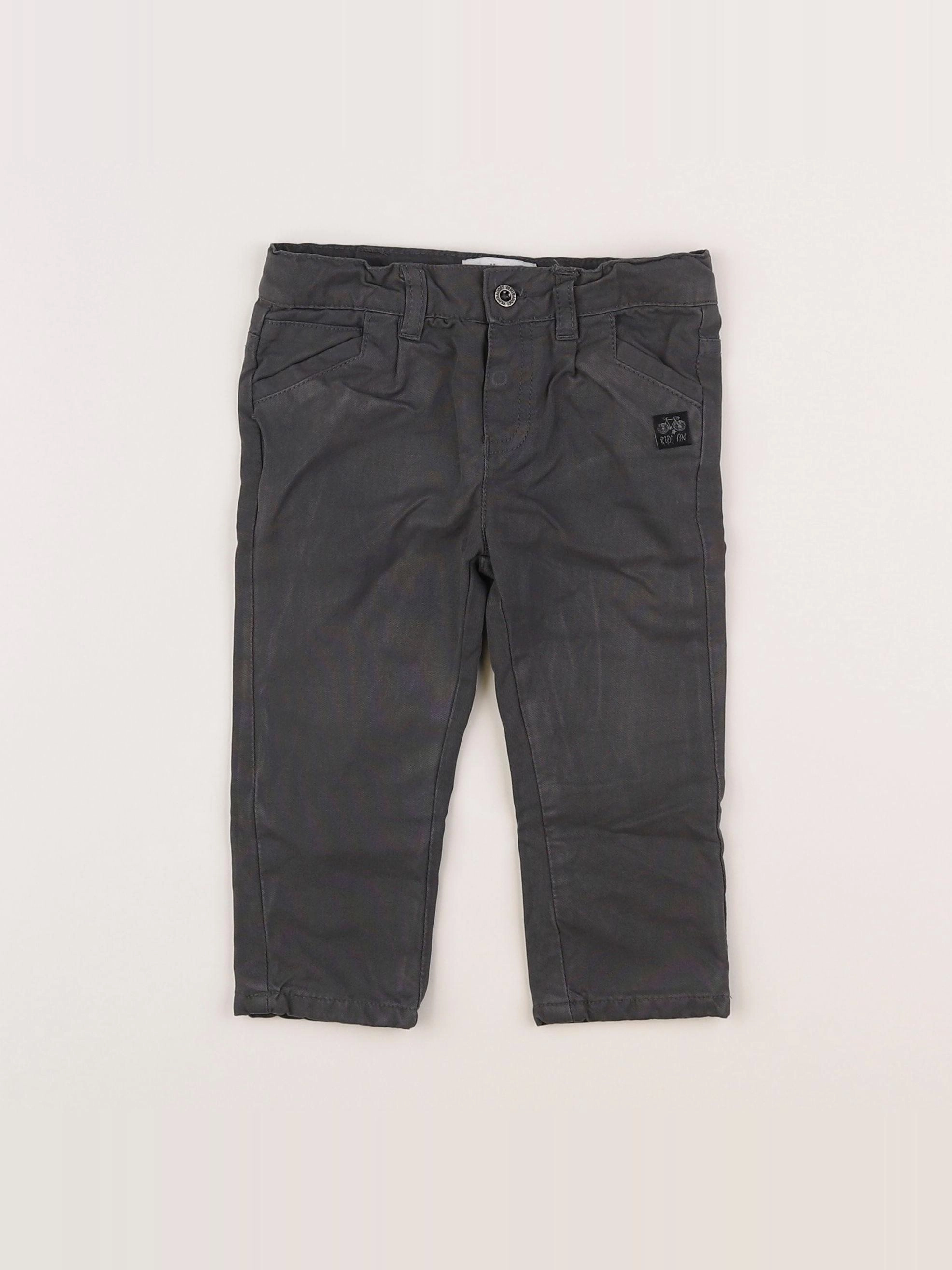 Vertbaudet - pantalon gris - 9 mois